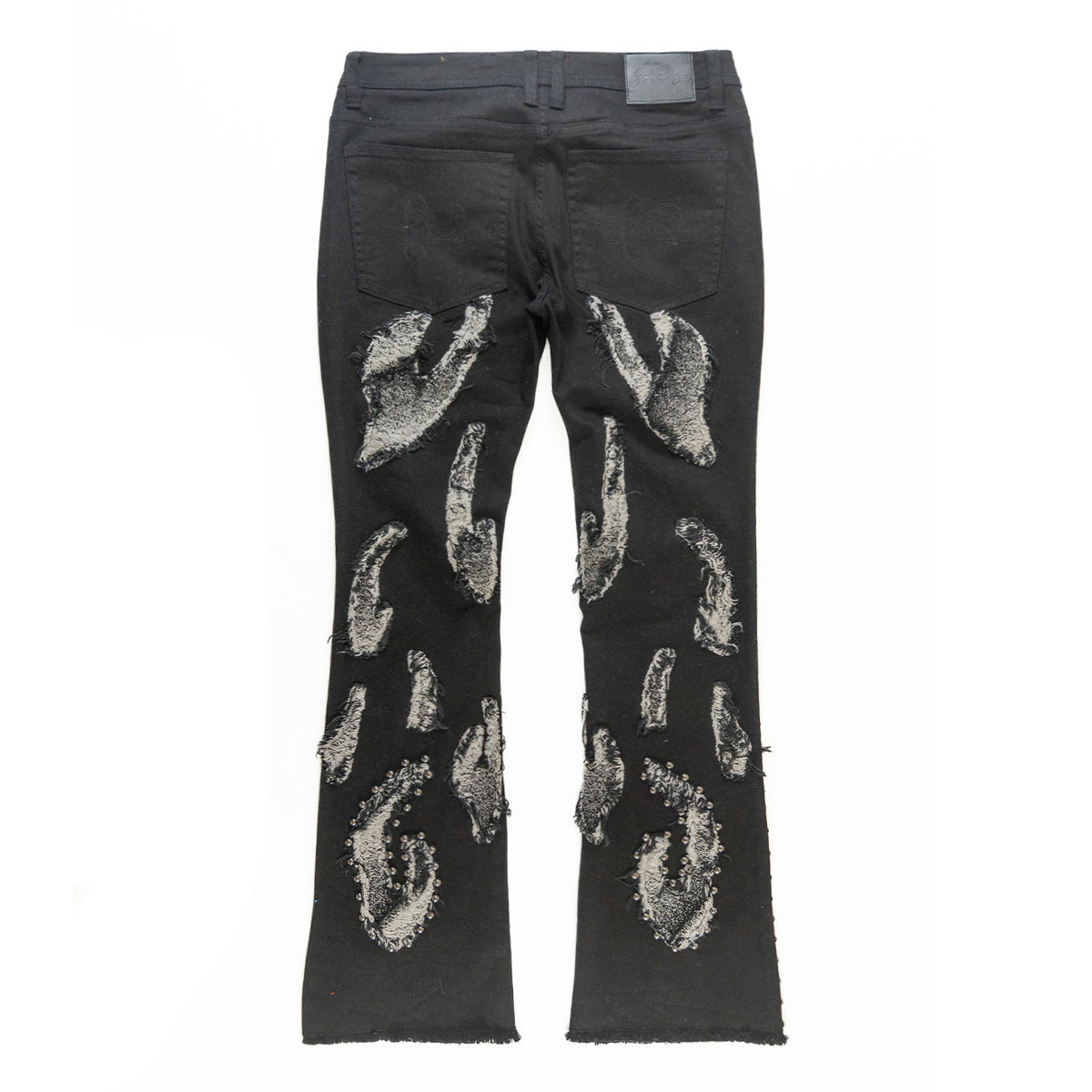 Makobi F1731 Zerrelly Stacked Jeans in Black, view 5