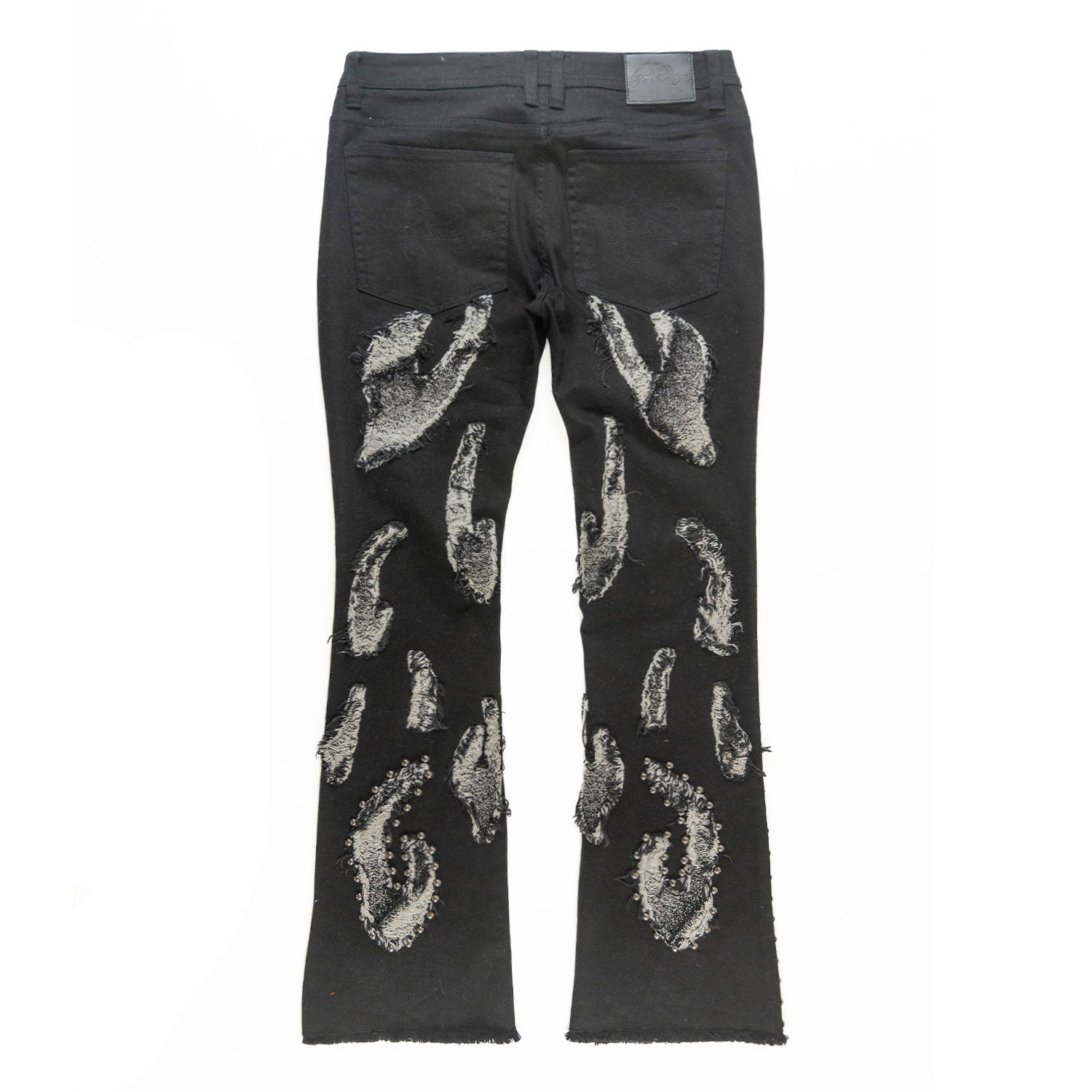 Makobi F1731 Zerrelly Stacked Jeans in Black, view 5