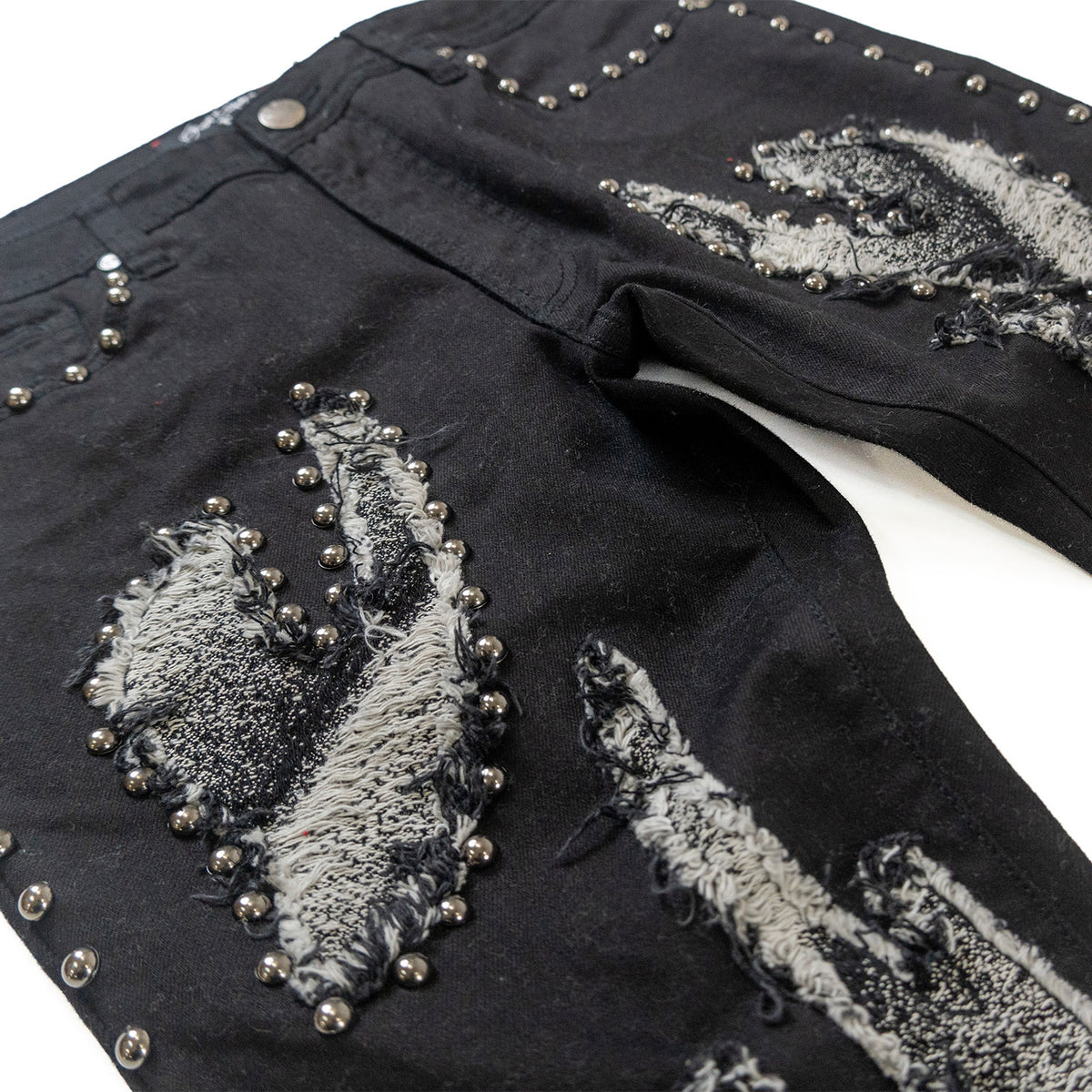 Makobi F1731 Zerrelly Stacked Jeans in Black, view 3