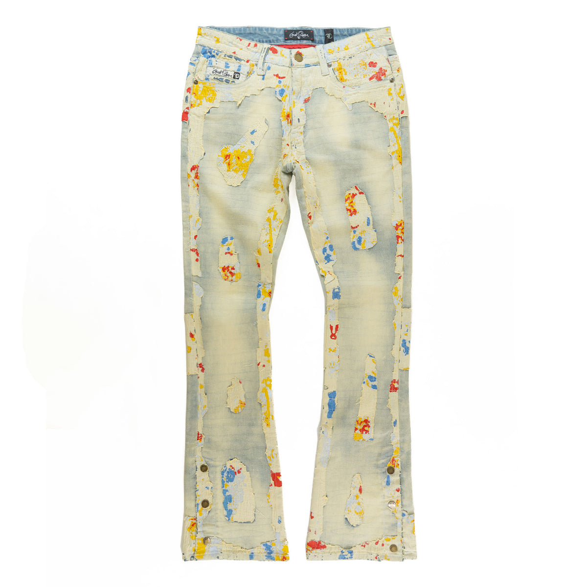 Makobi F1733 Amoto Stacked Pants in Dirt, view 5