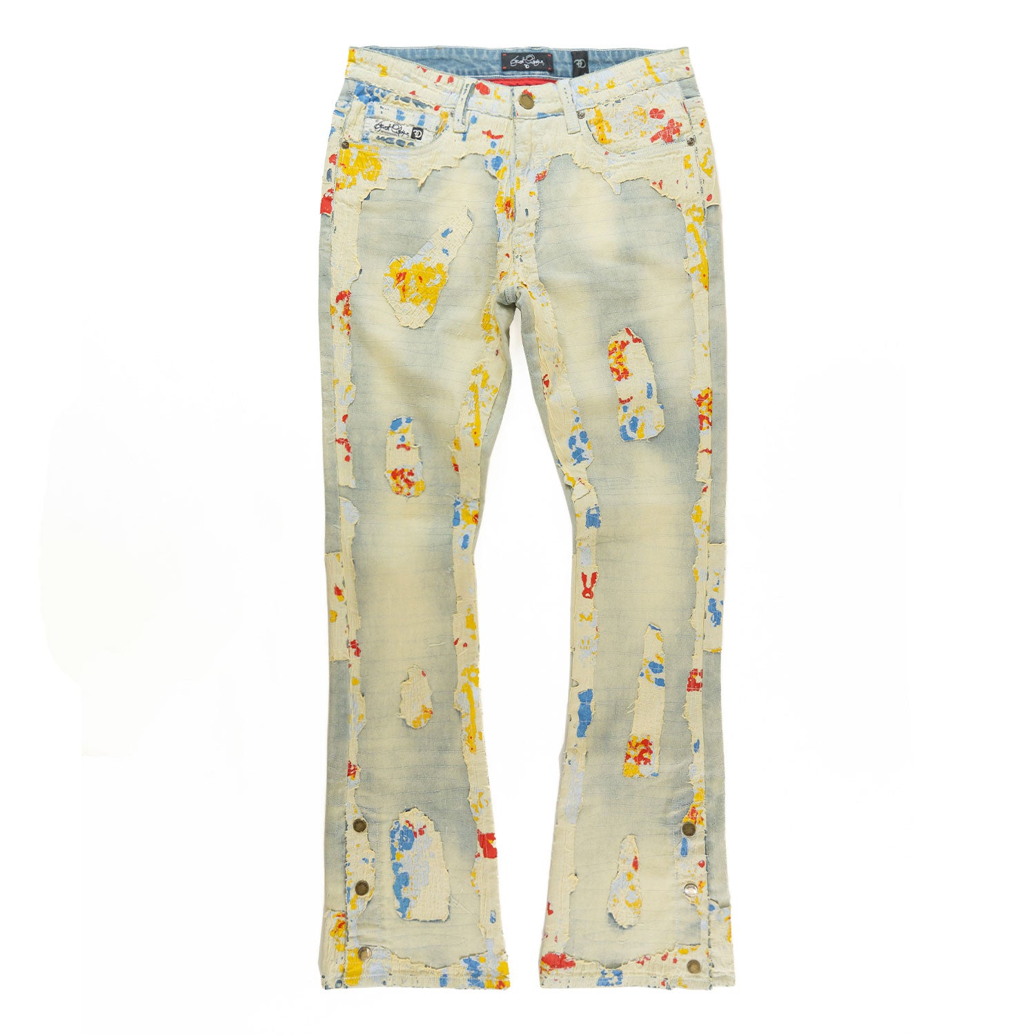 Makobi F1733 Amoto Stacked Pants in Dirt, view 5
