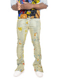 Makobi F1733 Amoto Stacked Pants in Dirt