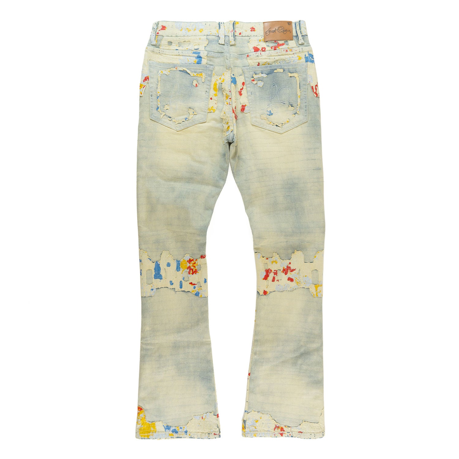 Makobi F1733 Amoto Stacked Pants in Dirt, view 6