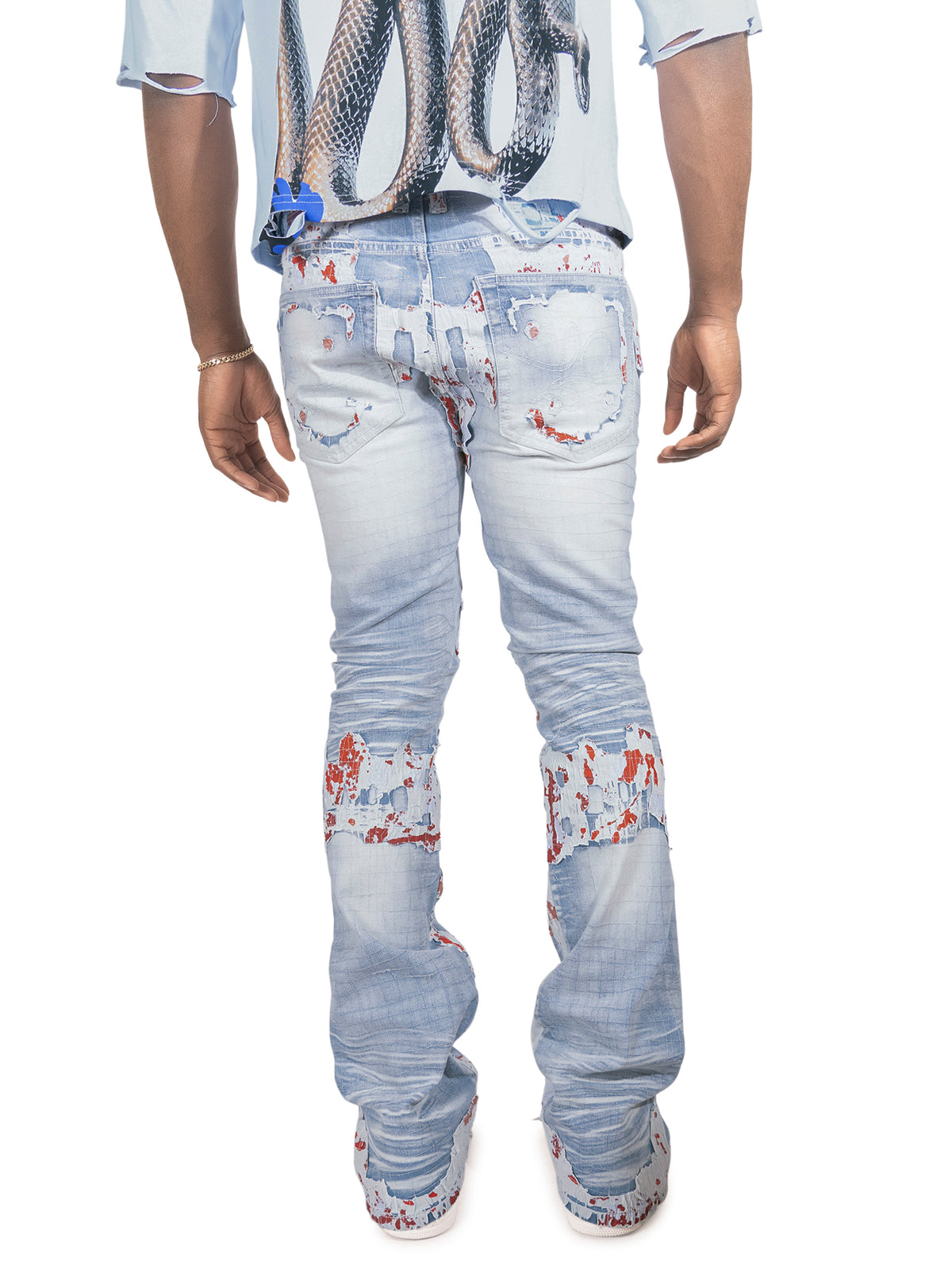 F1733 Amoto Stacked Pants - Light Wash