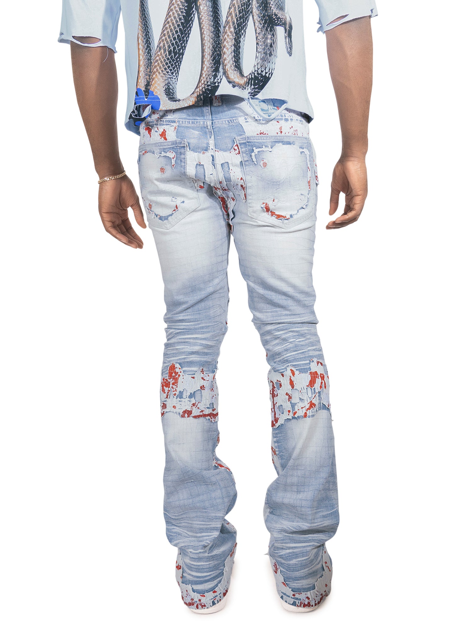 F1733 Amoto Stacked Pants - Light Wash