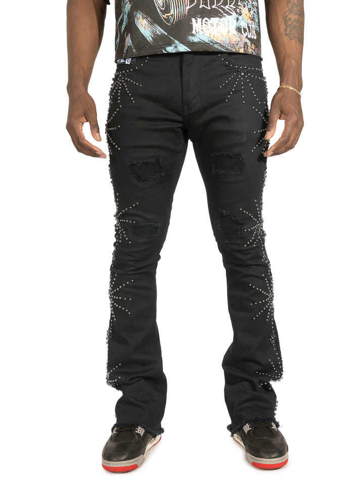 F1735 Spider Stacked Jeans - Black