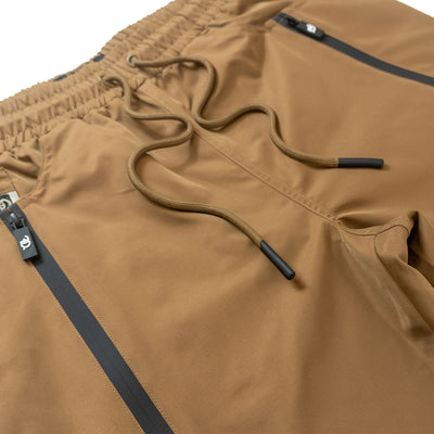 Pants | F1736 Zerelly Nylon Stacked Pants - Mocha