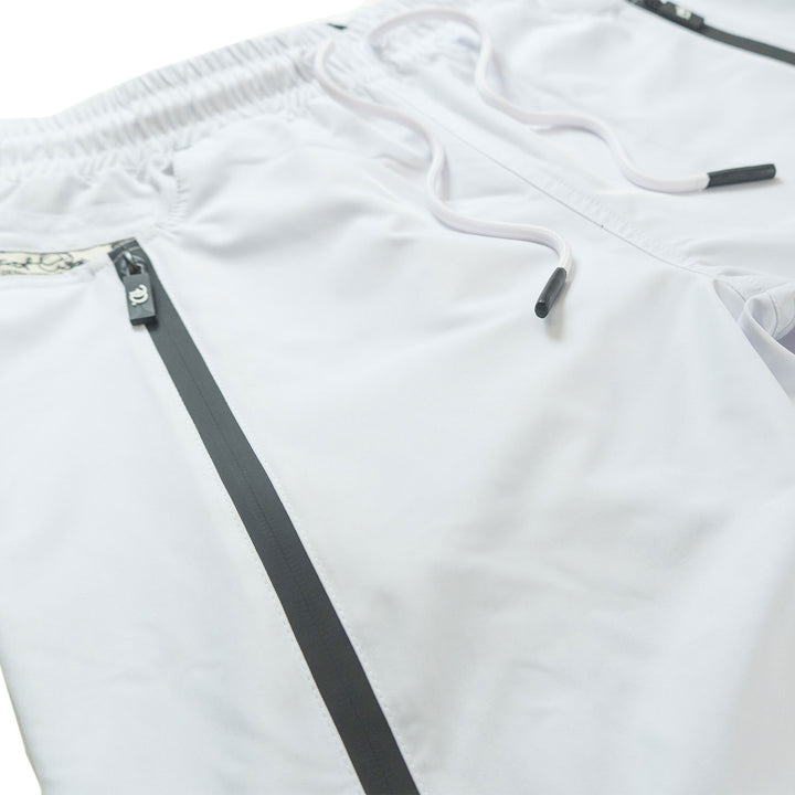 Pants | F1736 Zerelly Nylon Stacked Pants - White