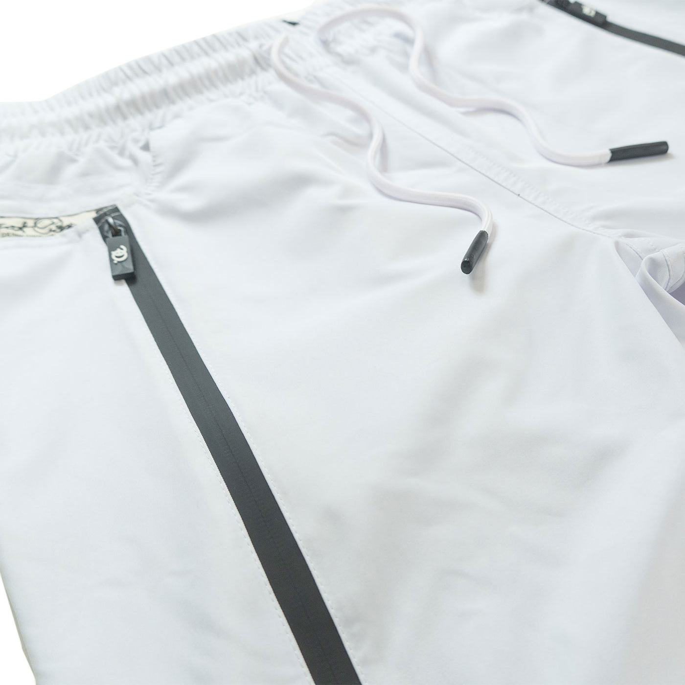 Pants | F1736 Zerelly Nylon Stacked Pants - White