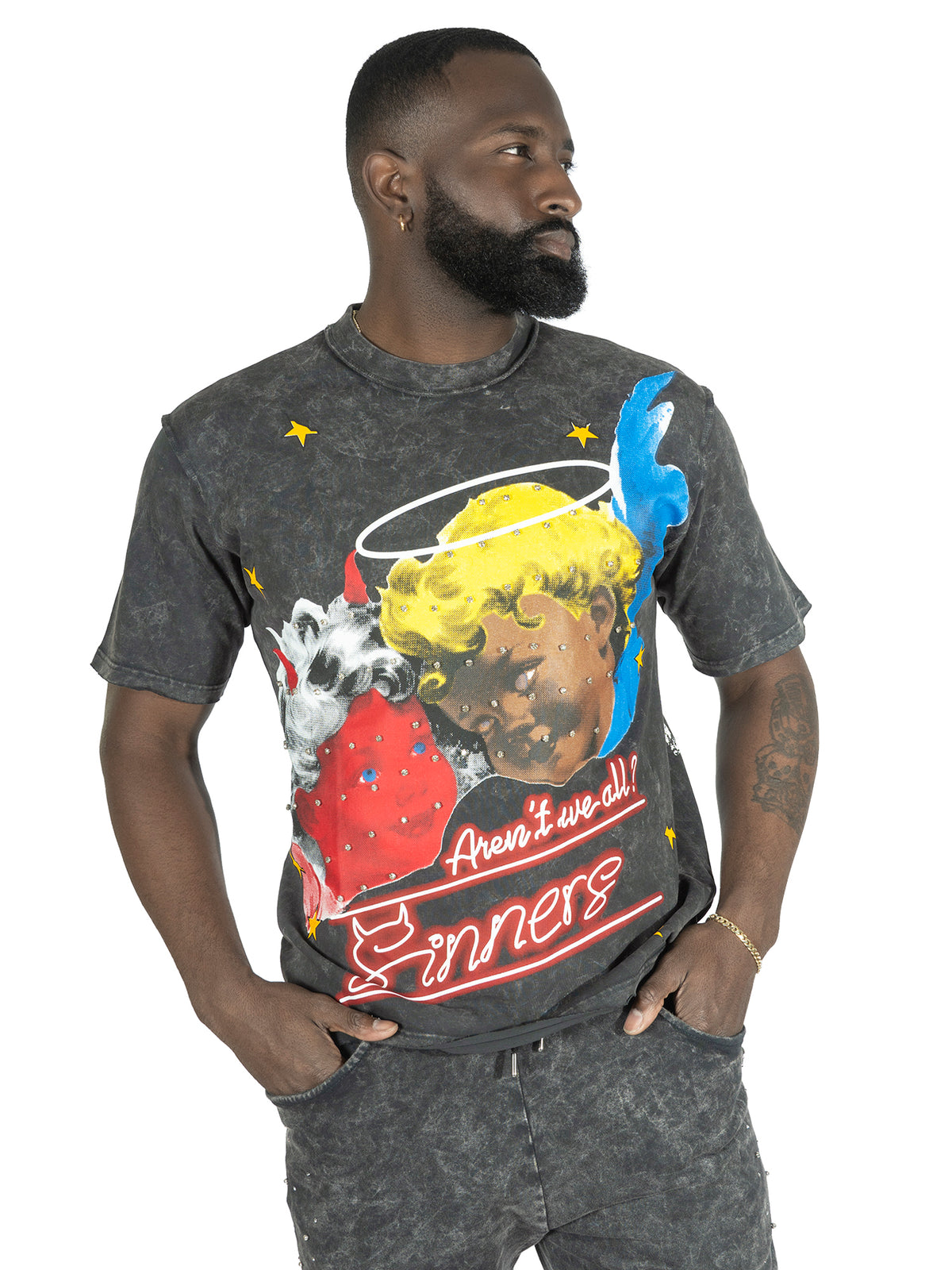 Makobi F173 Sinners Boxed Tee in Black
