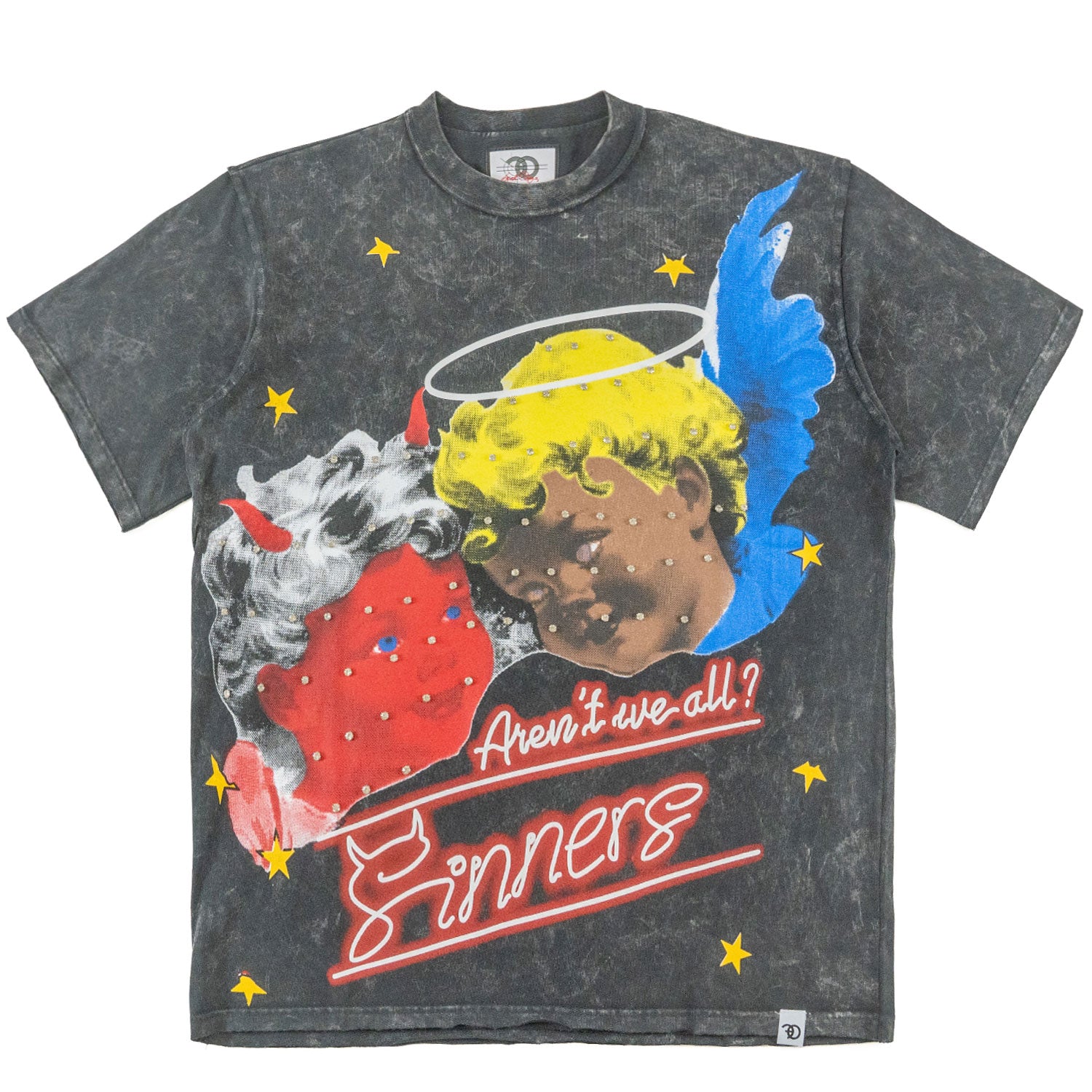Makobi F173 Sinners Boxed Tee in Black, view 4