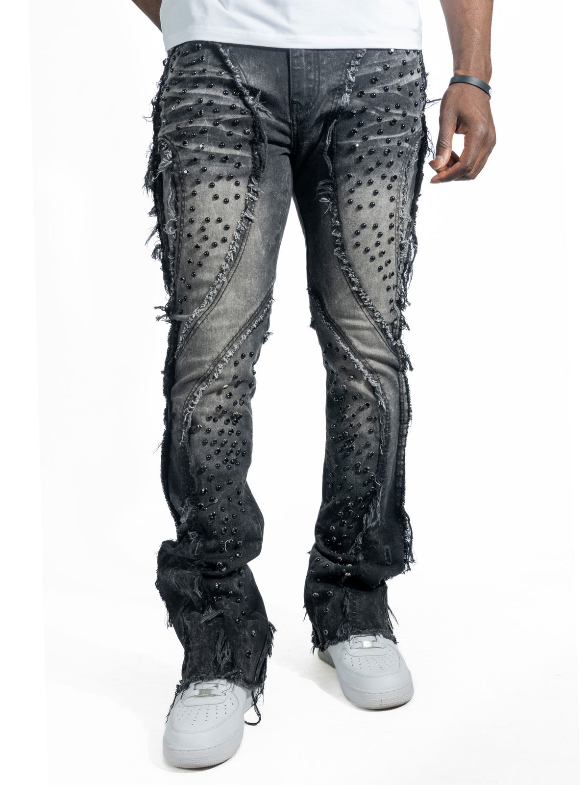 F1757 Moretti Stacked Pants - Black