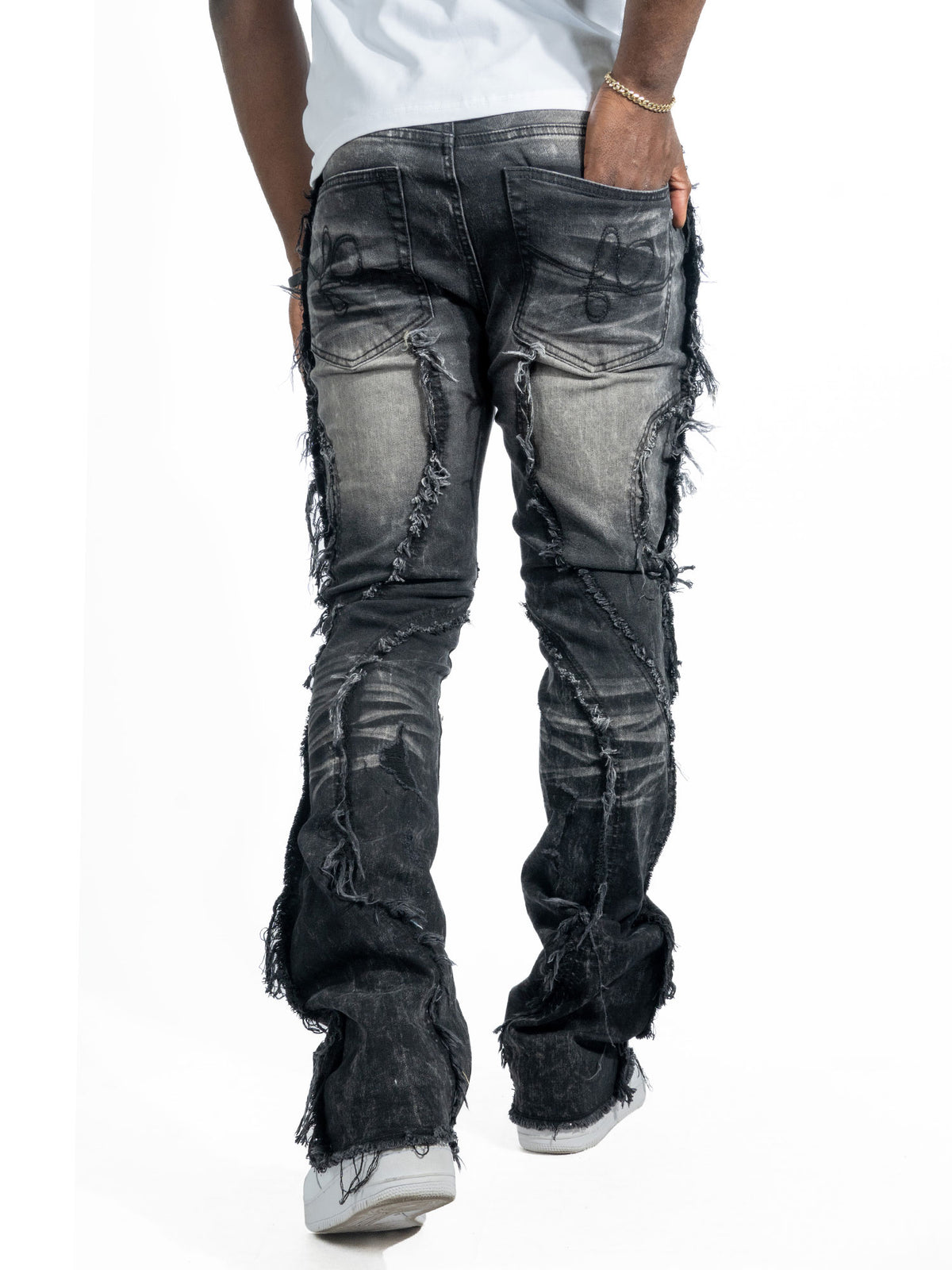F1757 Moretti Stacked Pants - Black