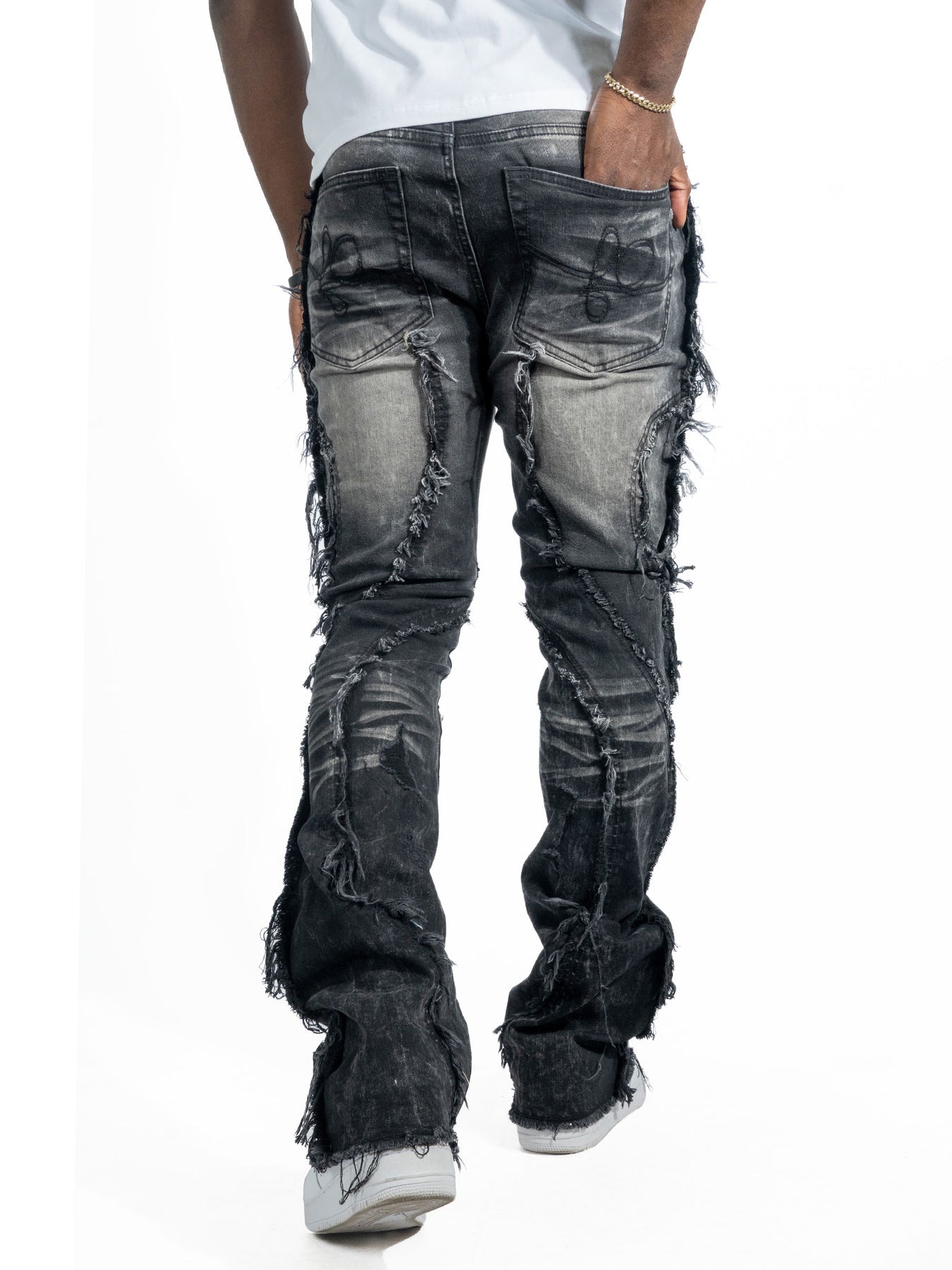 F1757 Moretti Stacked Pants - Black