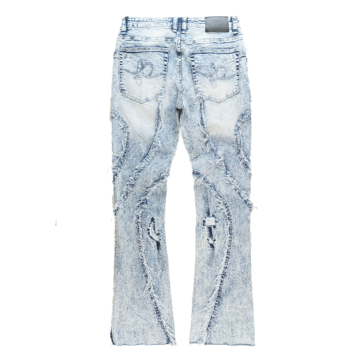 Makobi F1757 Moretti Stacked Pants in Light Wash, view 5