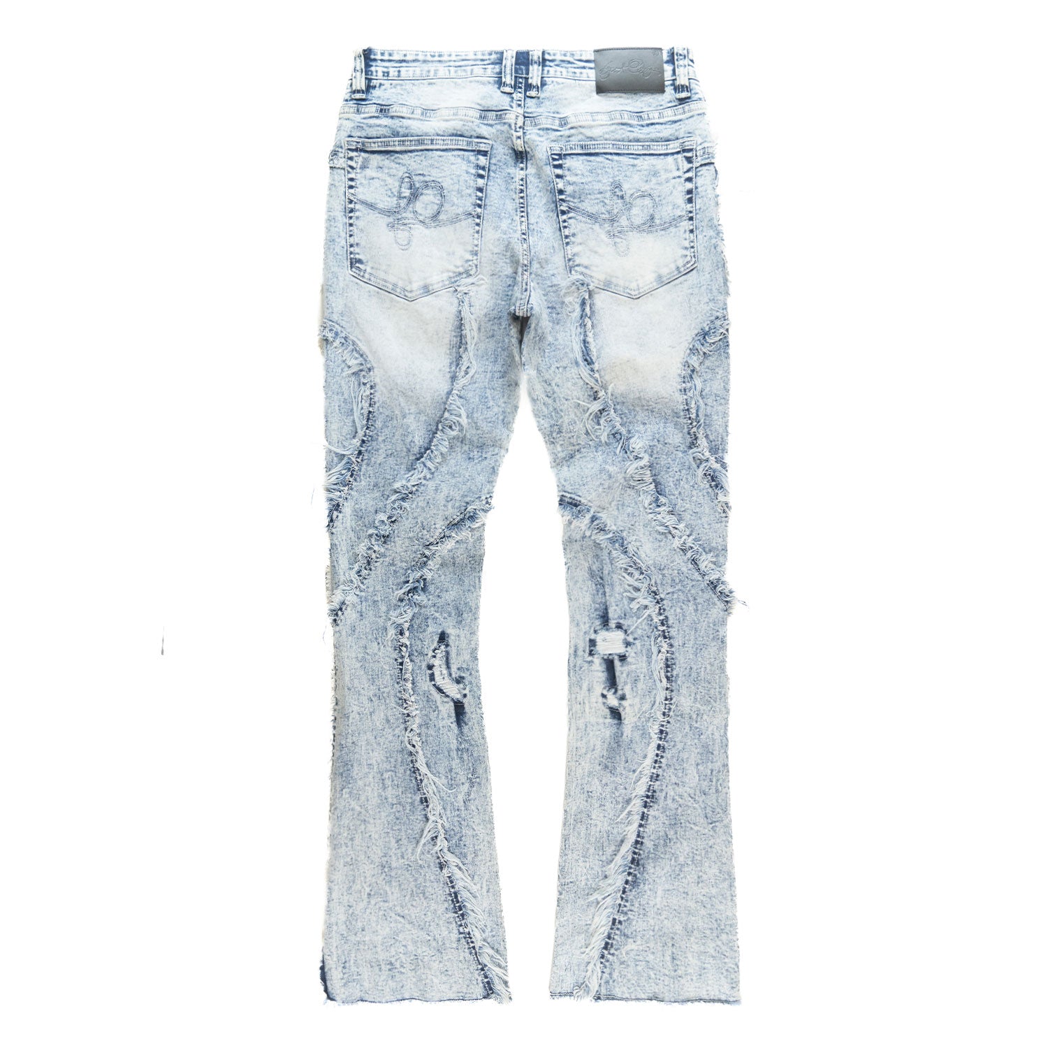 Makobi F1757 Moretti Stacked Pants in Light Wash, view 5