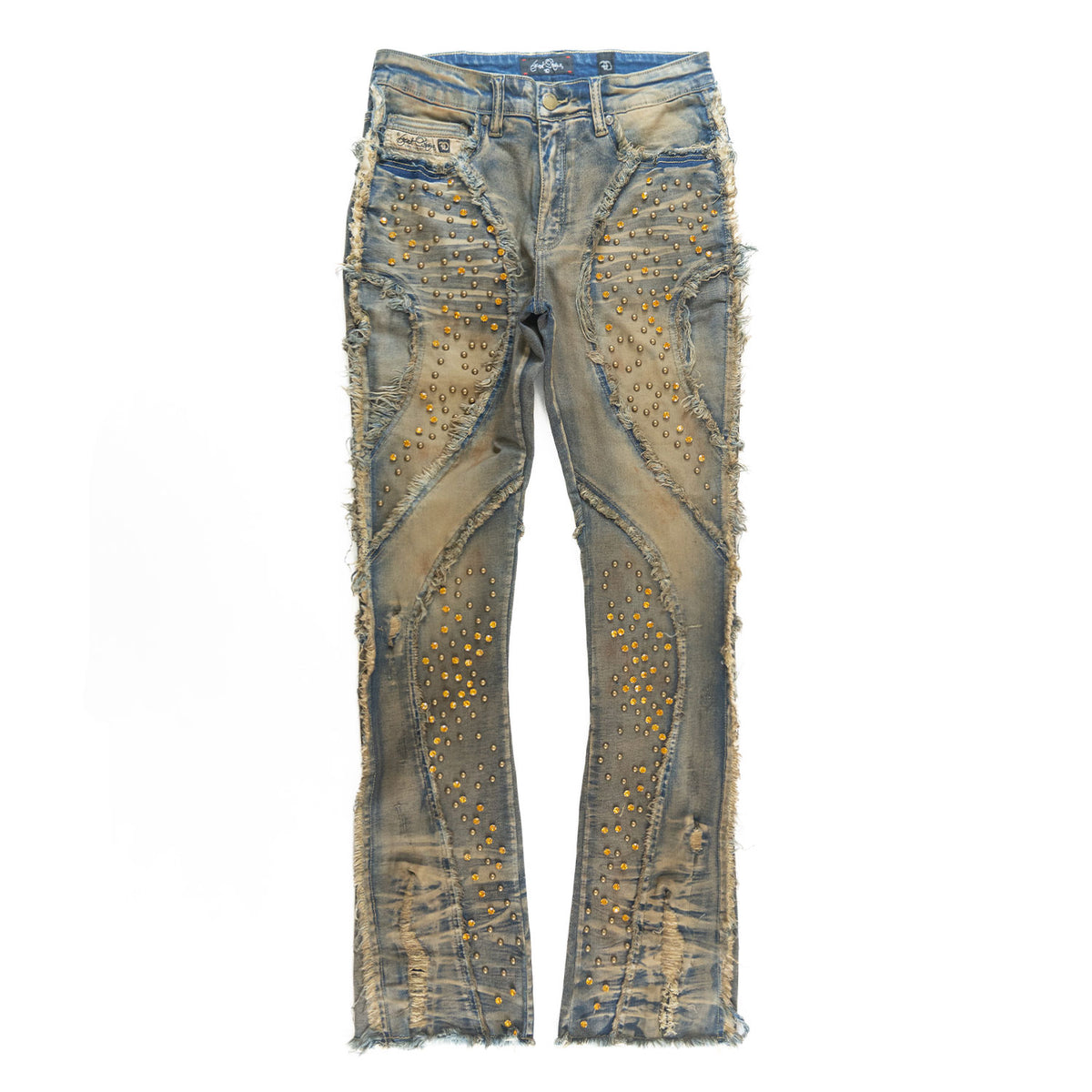 Makobi F1757 Moretti Stacked Pants in Vintage, view 3