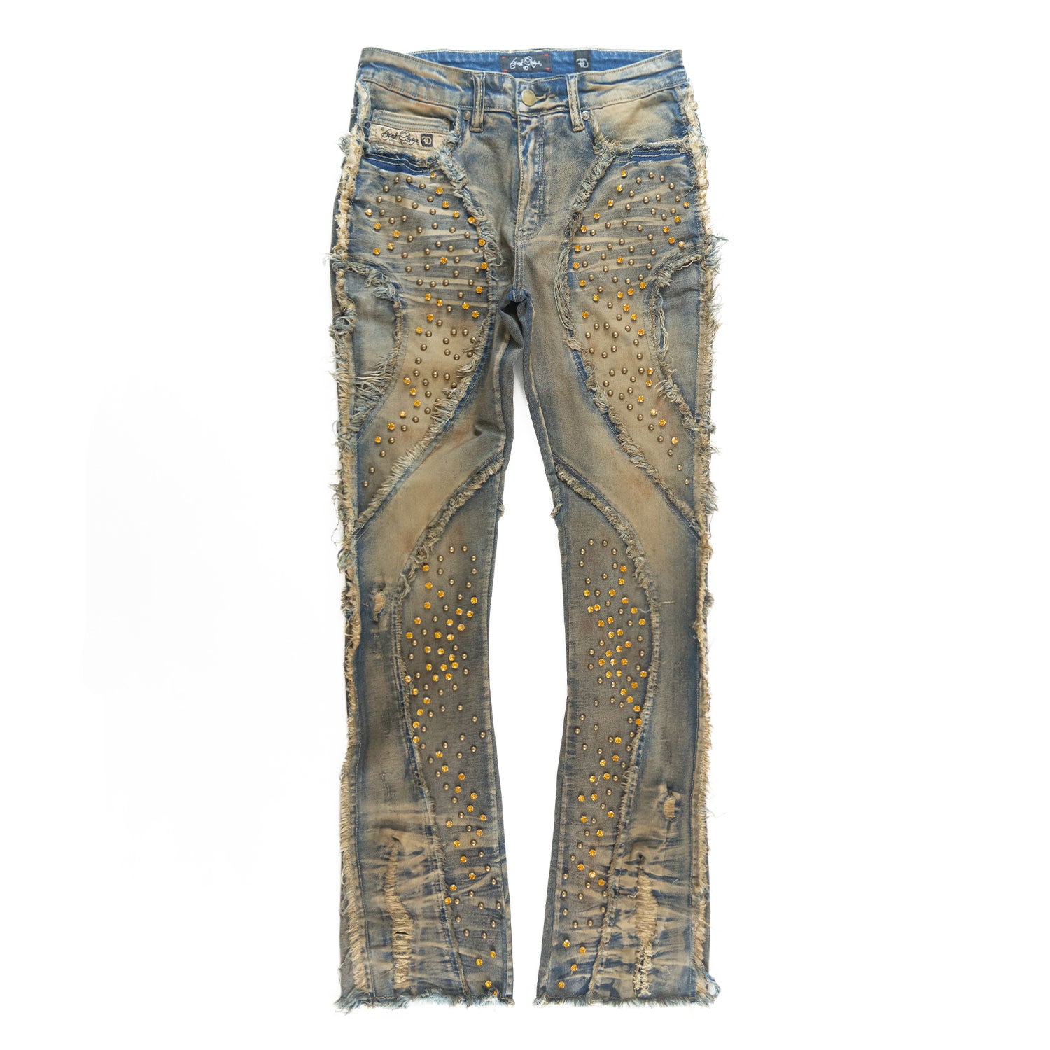 Makobi F1757 Moretti Stacked Pants in Vintage, view 3