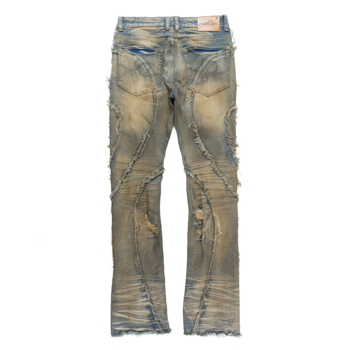 Makobi F1757 Moretti Stacked Pants in Vintage, view 4