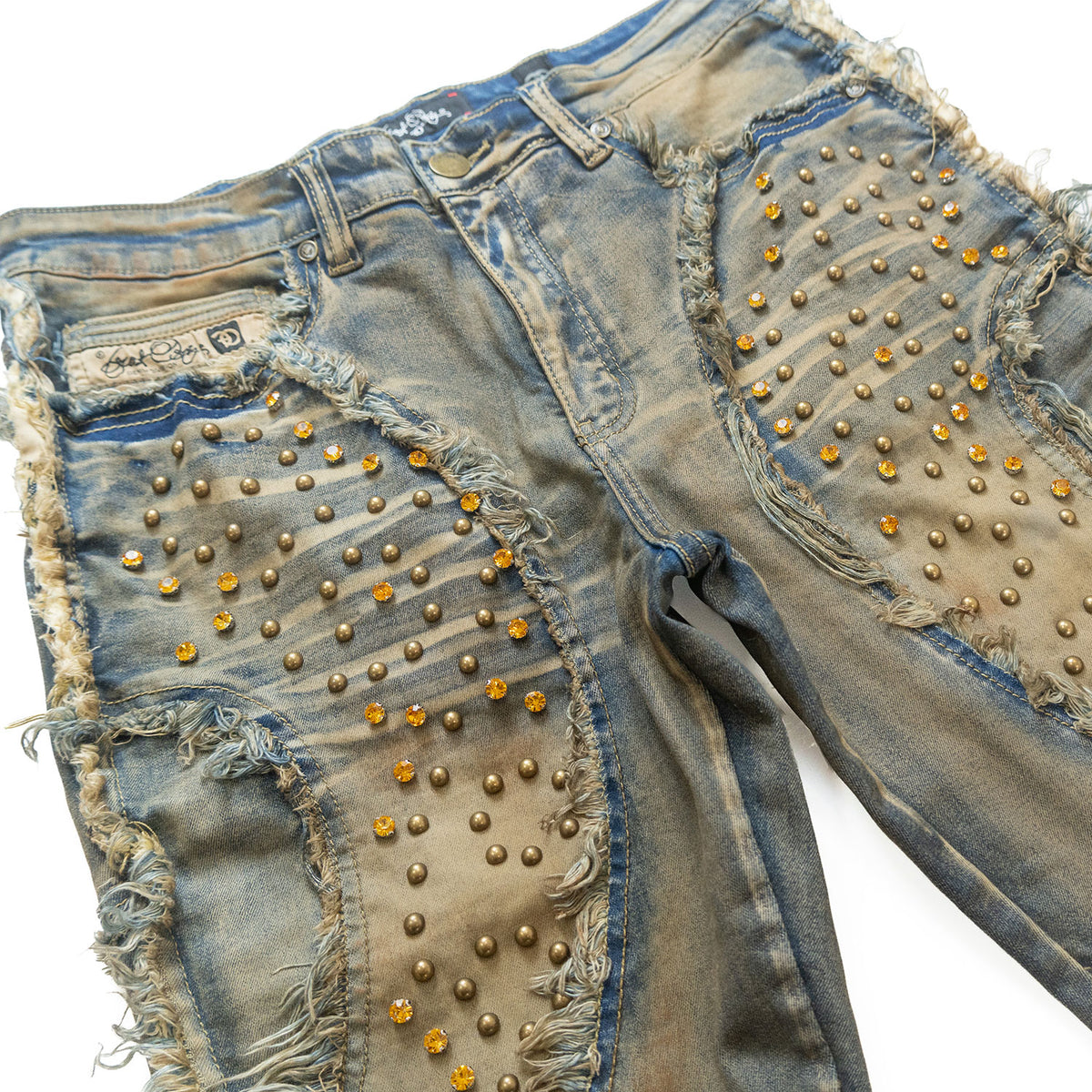 Makobi F1757 Moretti Stacked Pants in Vintage, view 5