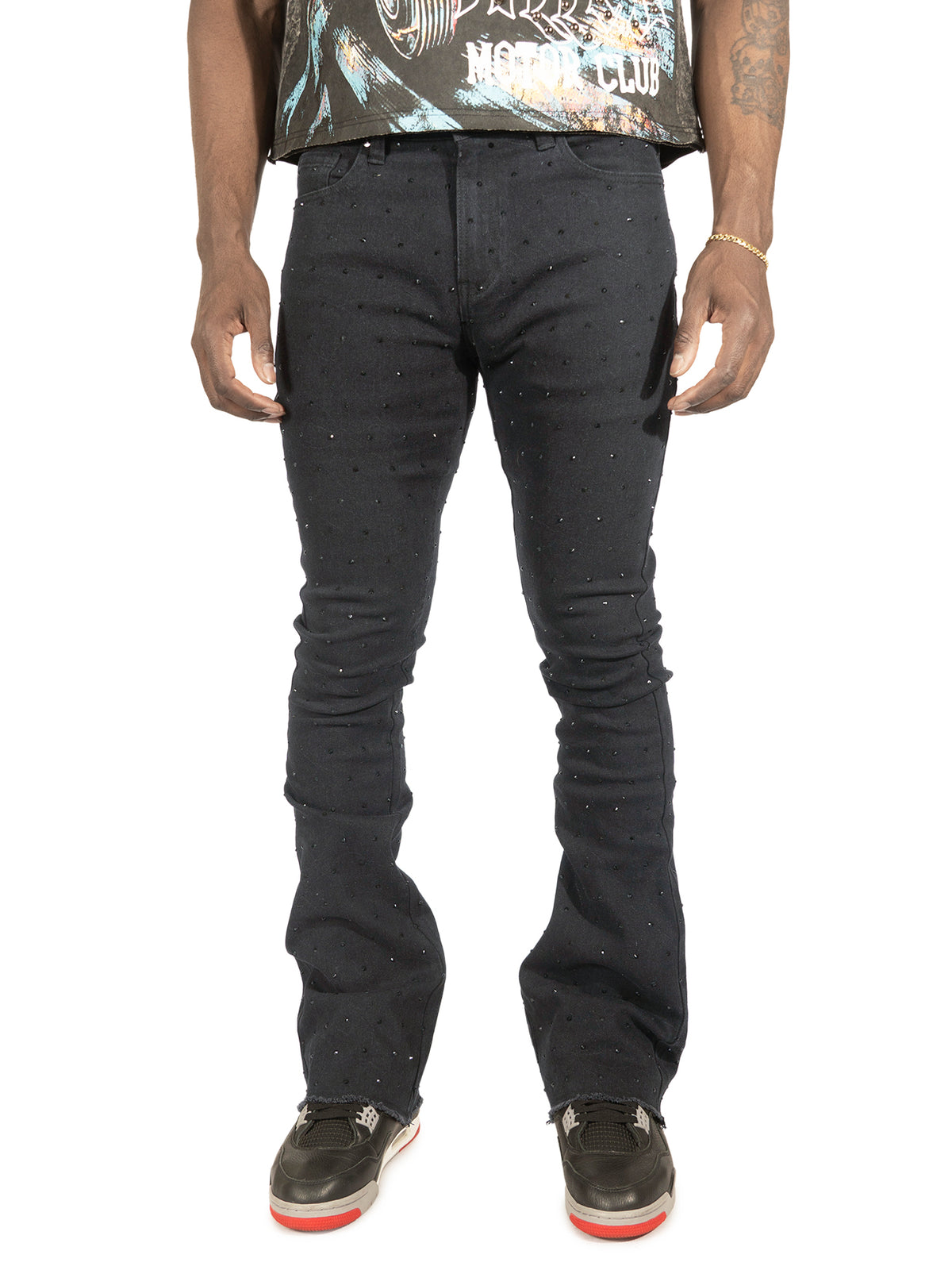 Makobi F1764 Romano Stacked Stone Pants in Black