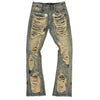 F1772 Basel Distressed Stacked Jeans - Dirt