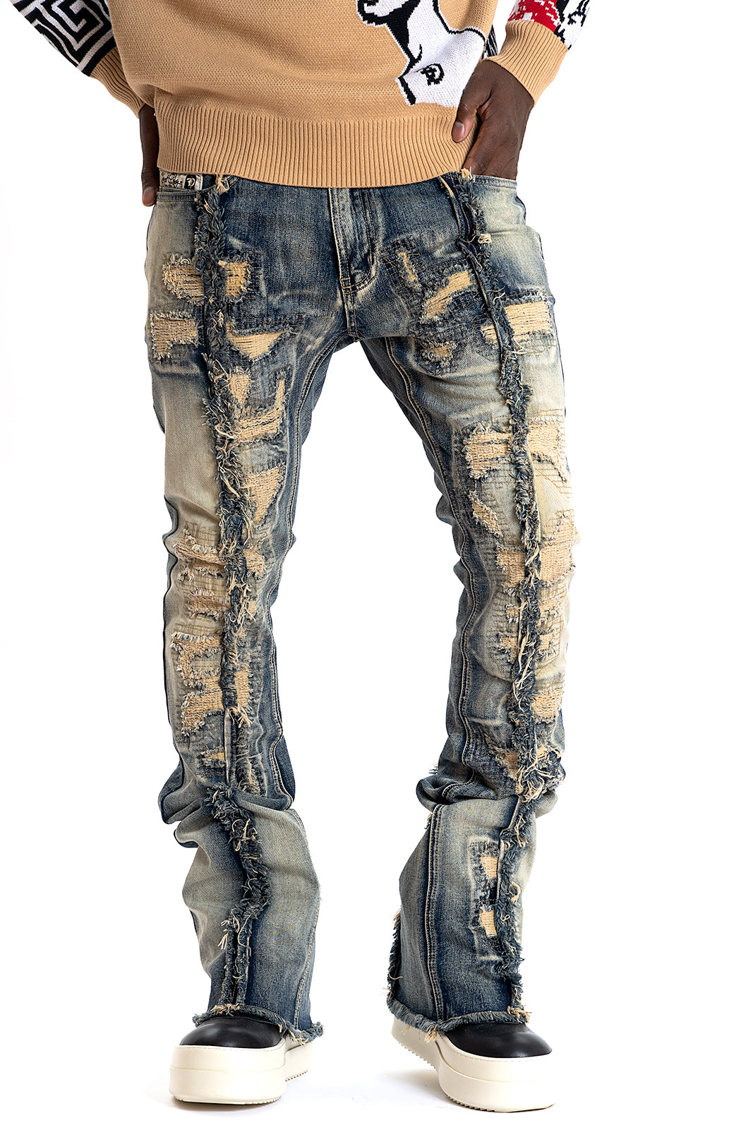 Makobi F1774 Cashay Prime Stacked Jeans in Vintage, view 2