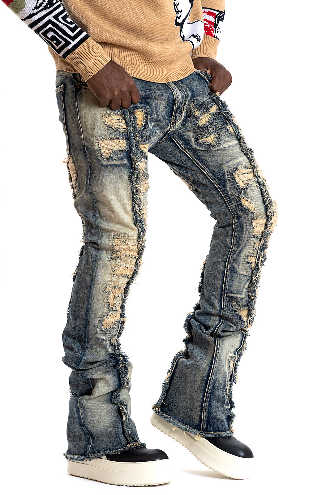 Makobi F1774 Cashay Prime Stacked Jeans in Vintage, view 3