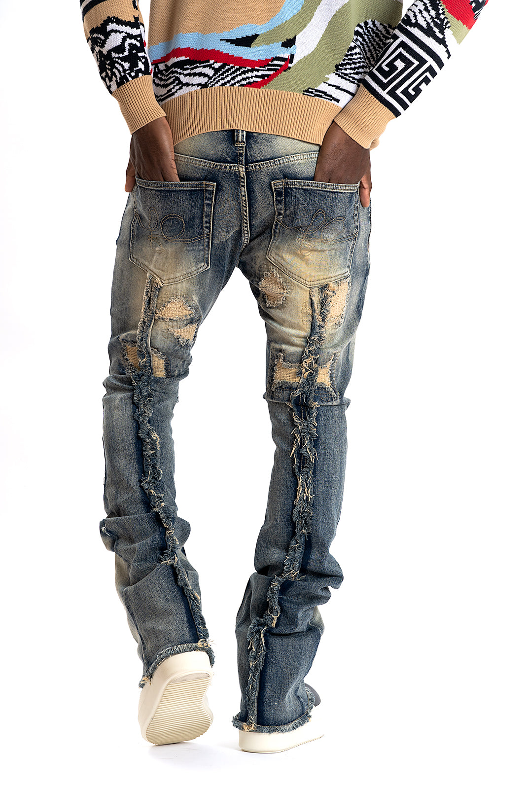 Makobi F1774 Cashay Prime Stacked Jeans in Vintage, view 4