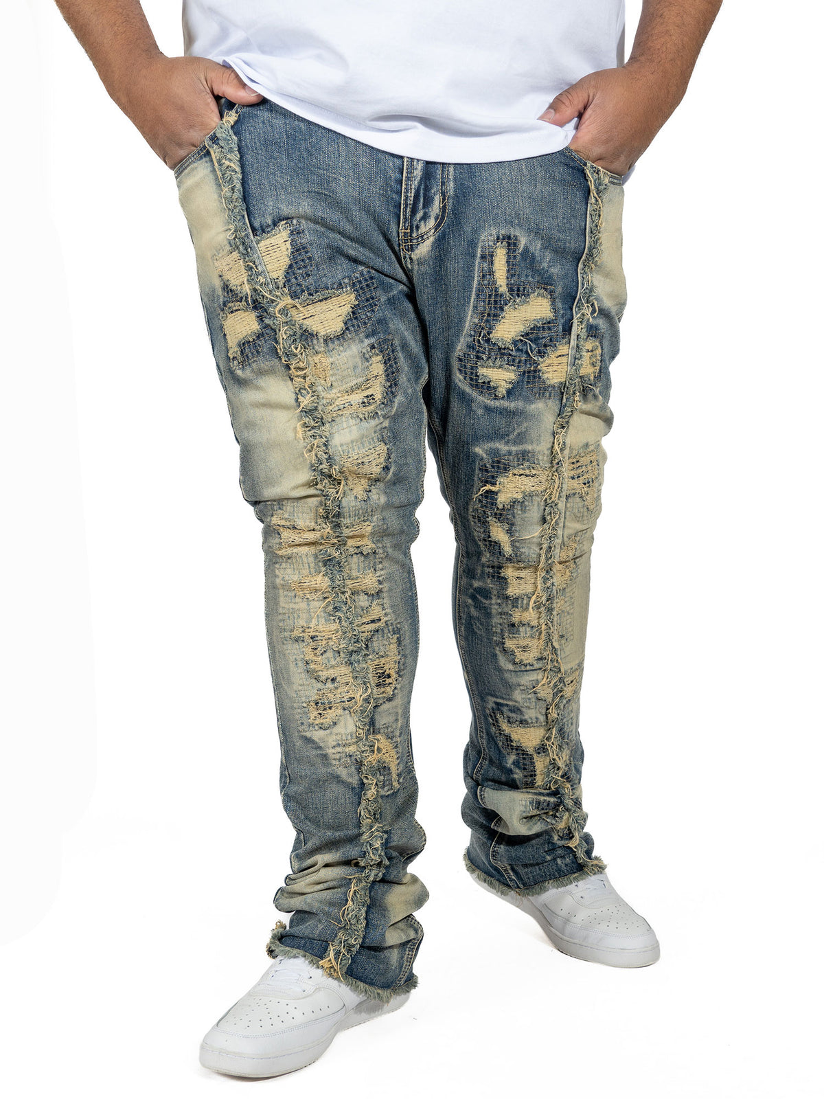 Makobi F1774 Cashay Prime Stacked Jeans in Vintage, view 5