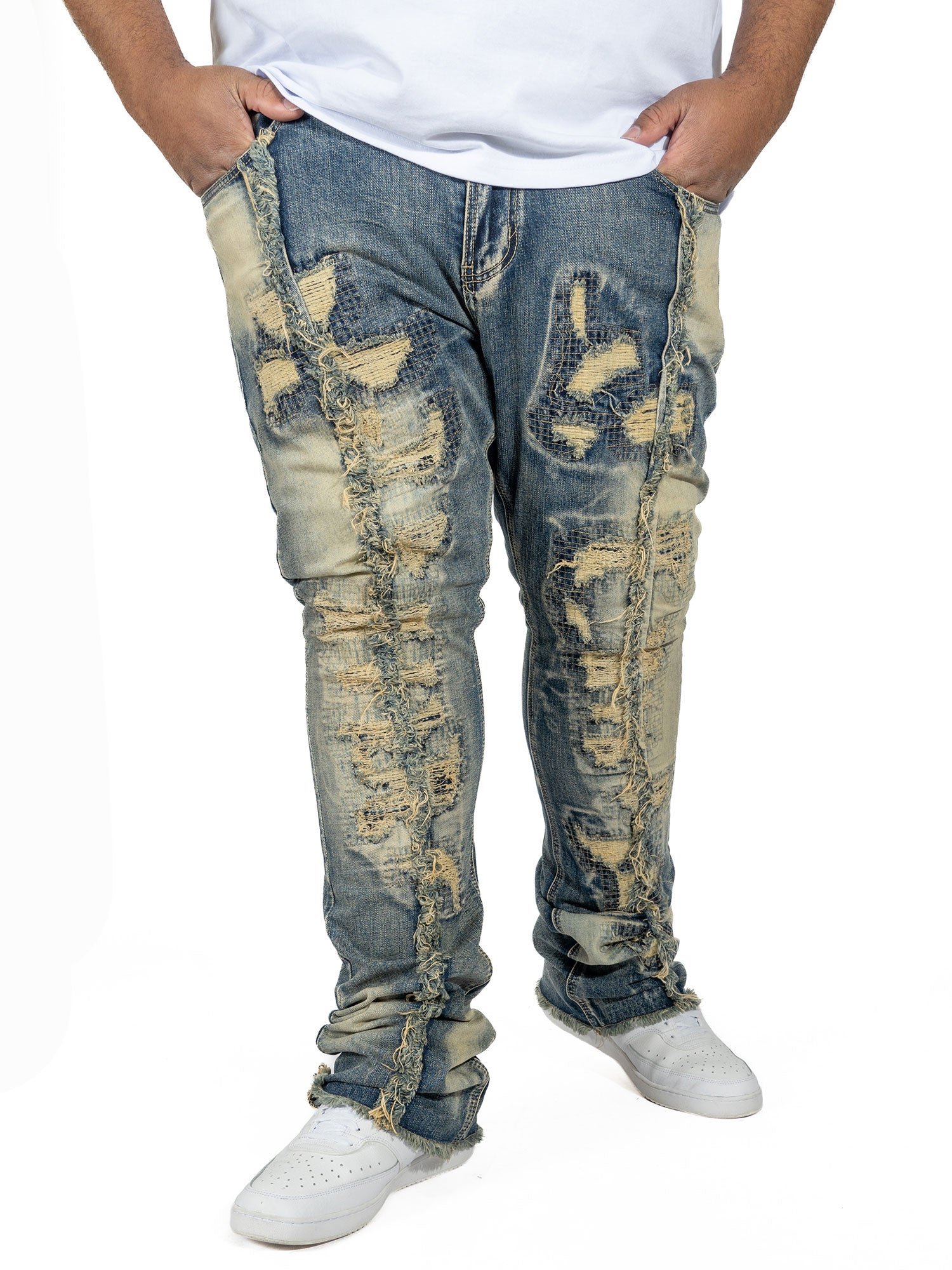 Makobi F1774 Cashay Prime Stacked Jeans in Vintage, view 5