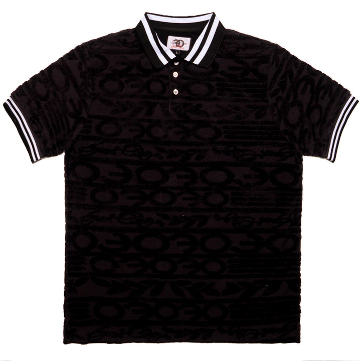 F178 Baroque Terry Polo - Black