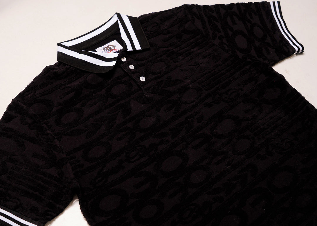 F178 Baroque Terry Polo - Black
