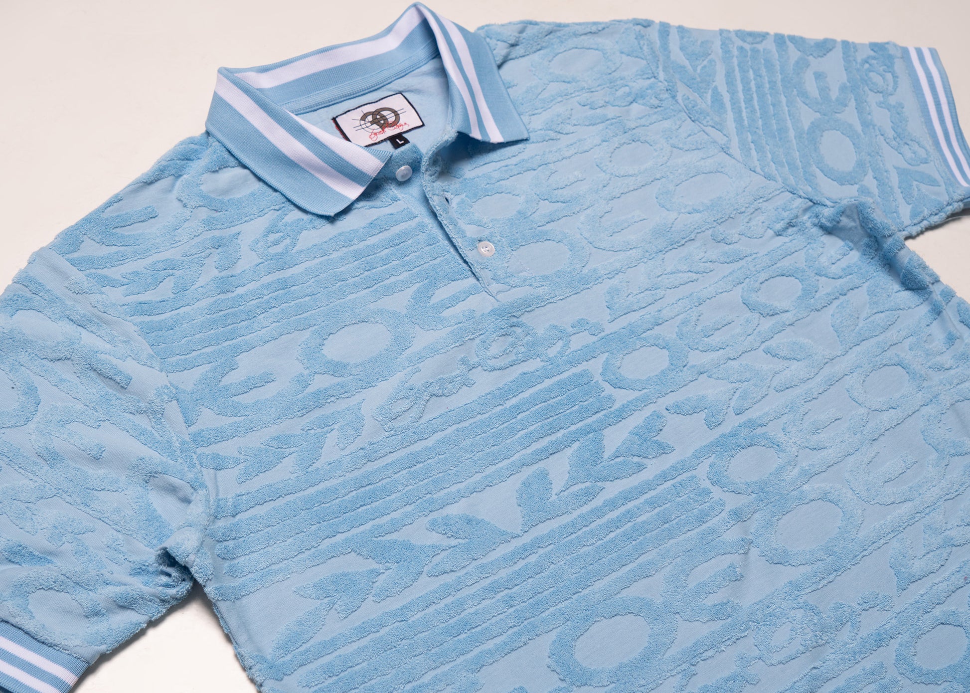 Makobi F178 Baroque Terry Polo in Blue, view 4
