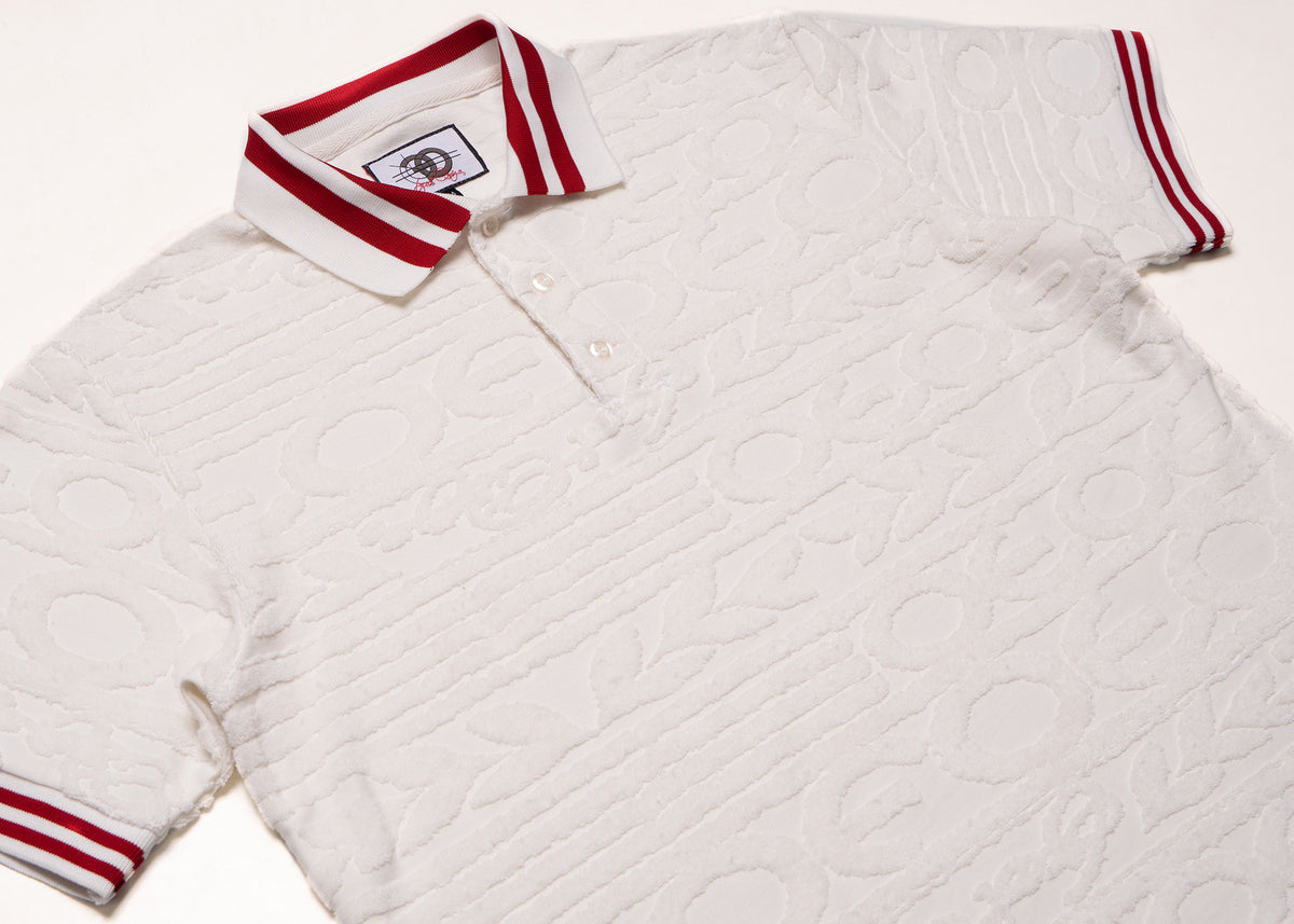 Makobi F178 Baroque Terry Polo in White, view 4