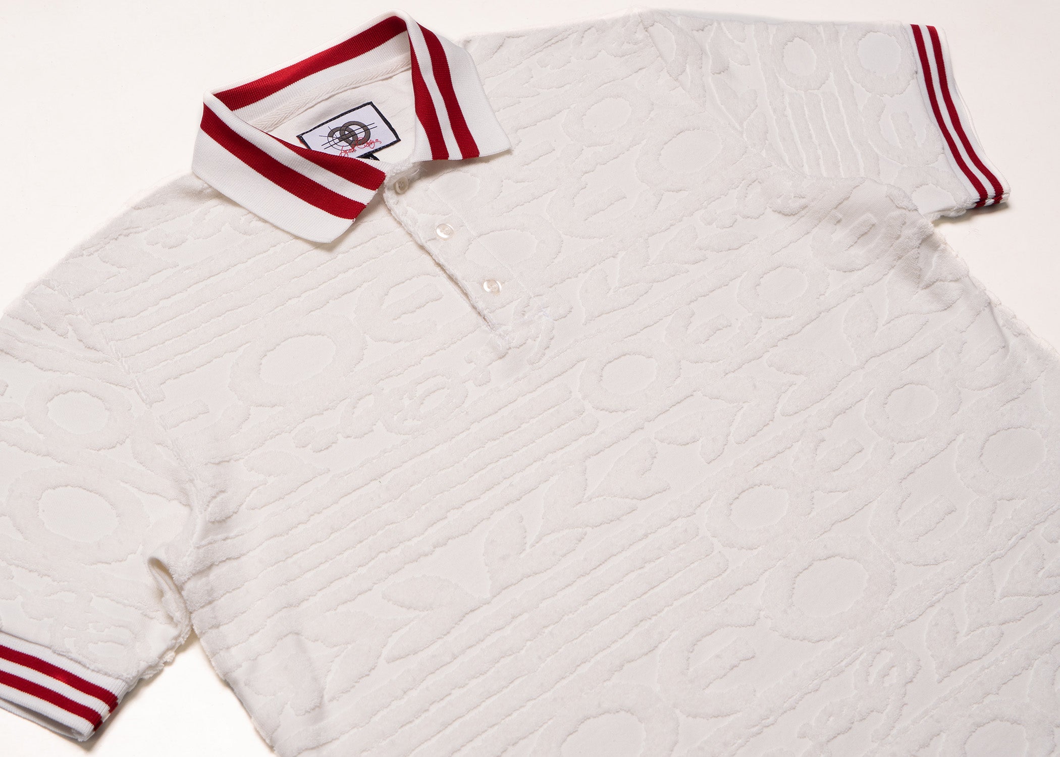 Makobi F178 Baroque Terry Polo in White, view 4