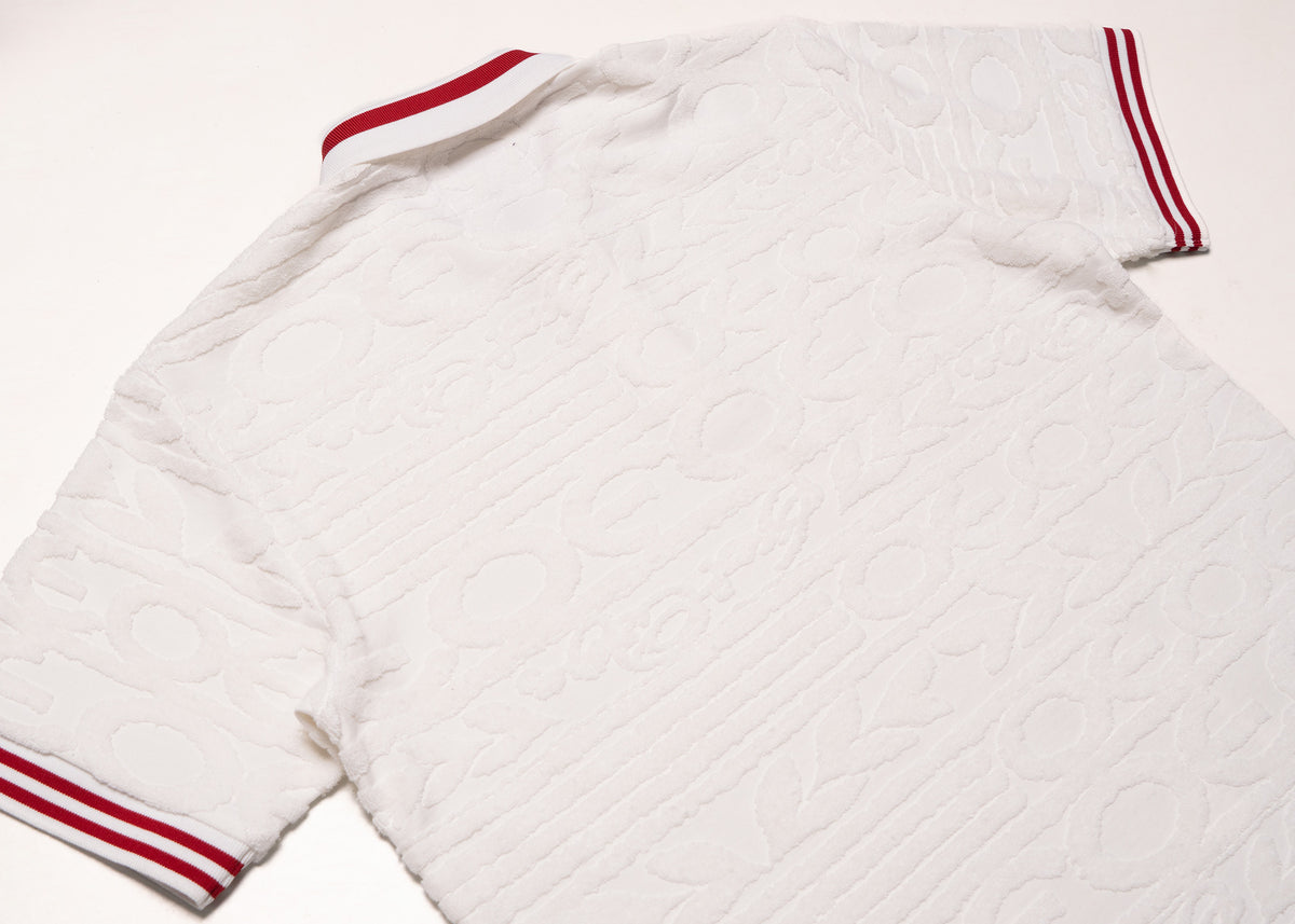 Makobi F178 Baroque Terry Polo in White, view 6