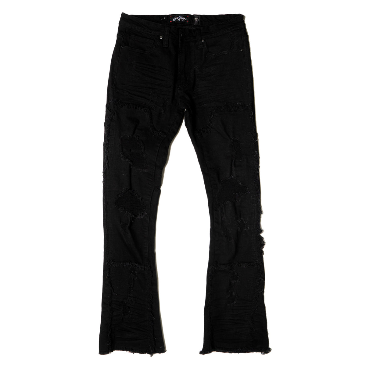 Makobi F1781 Gambol Stack Jeans in Black