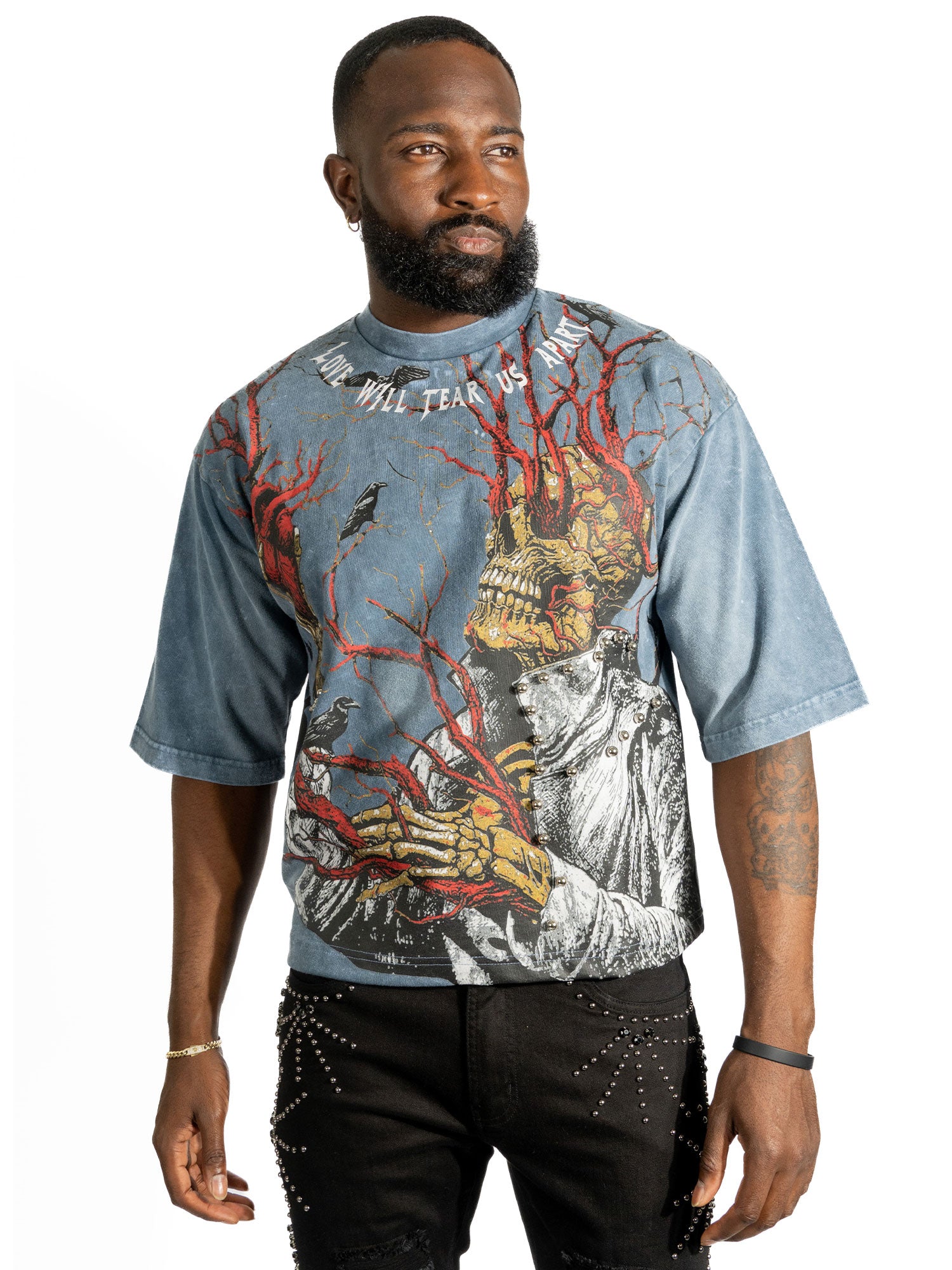 F179 Heartless Cropped - Blue