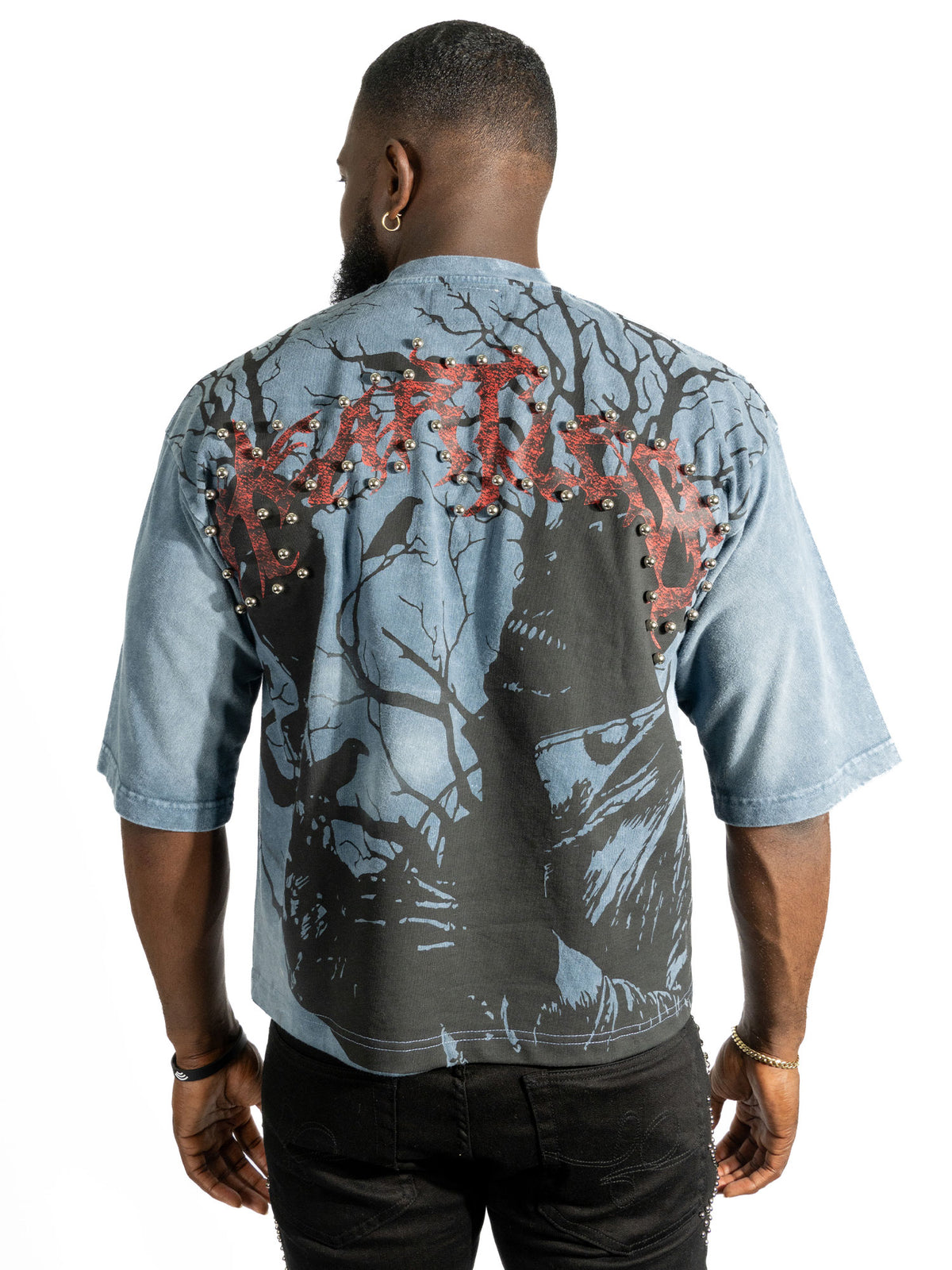F179 Heartless Cropped - Blue