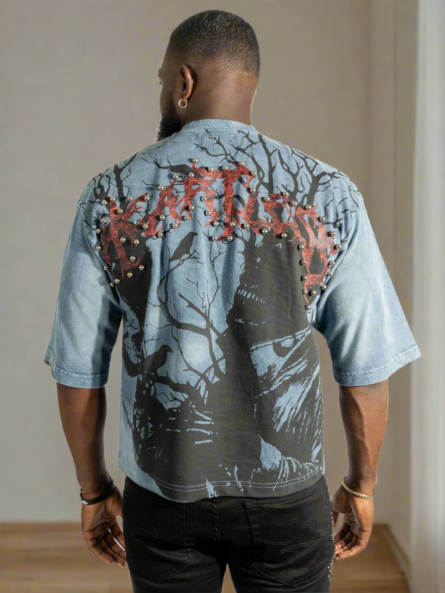 F179 Heartless Cropped - Blue