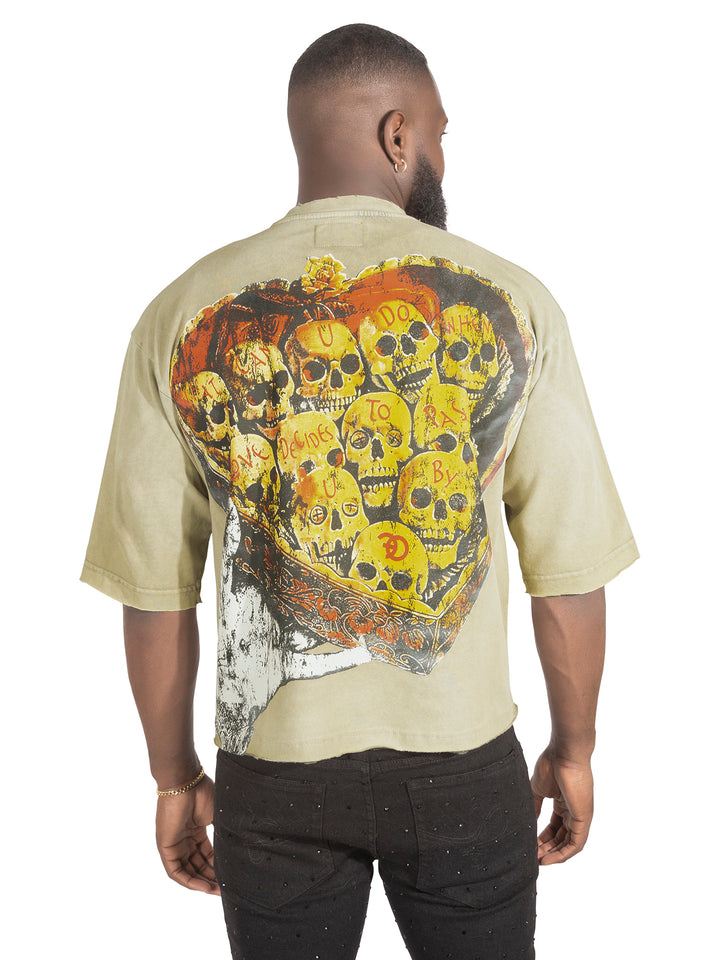 Tee | F182 Hopeless Romantic Cropped Tee - Oat