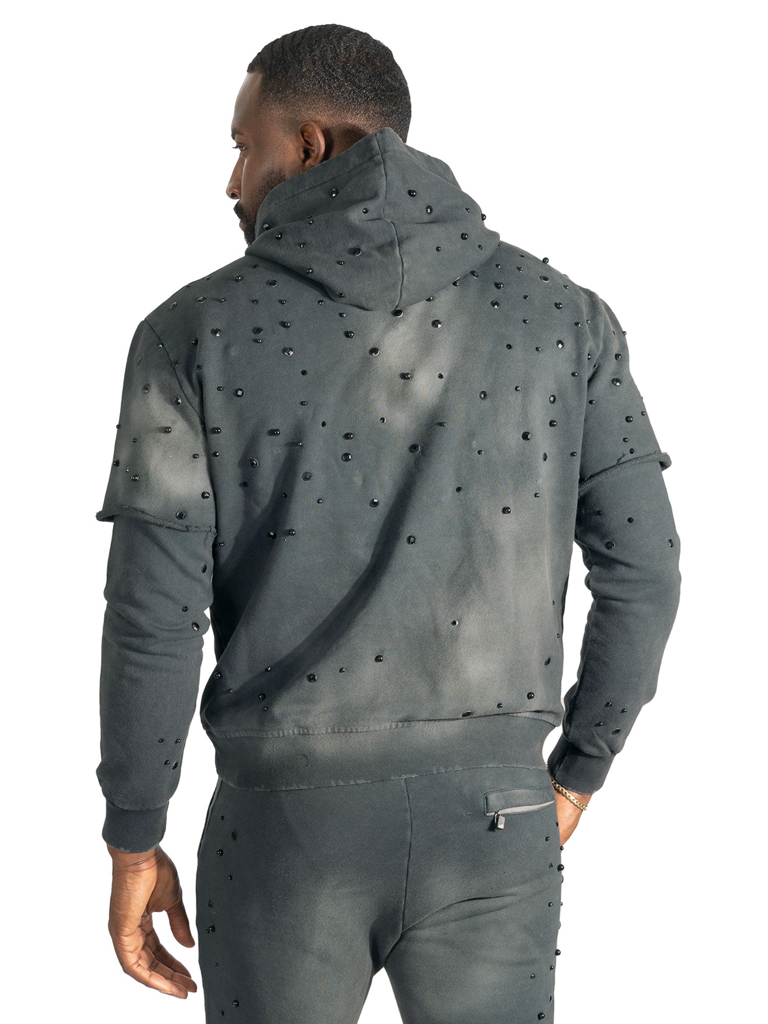 Makobi F187 Bellucci Hoodie Set in Black, view 4