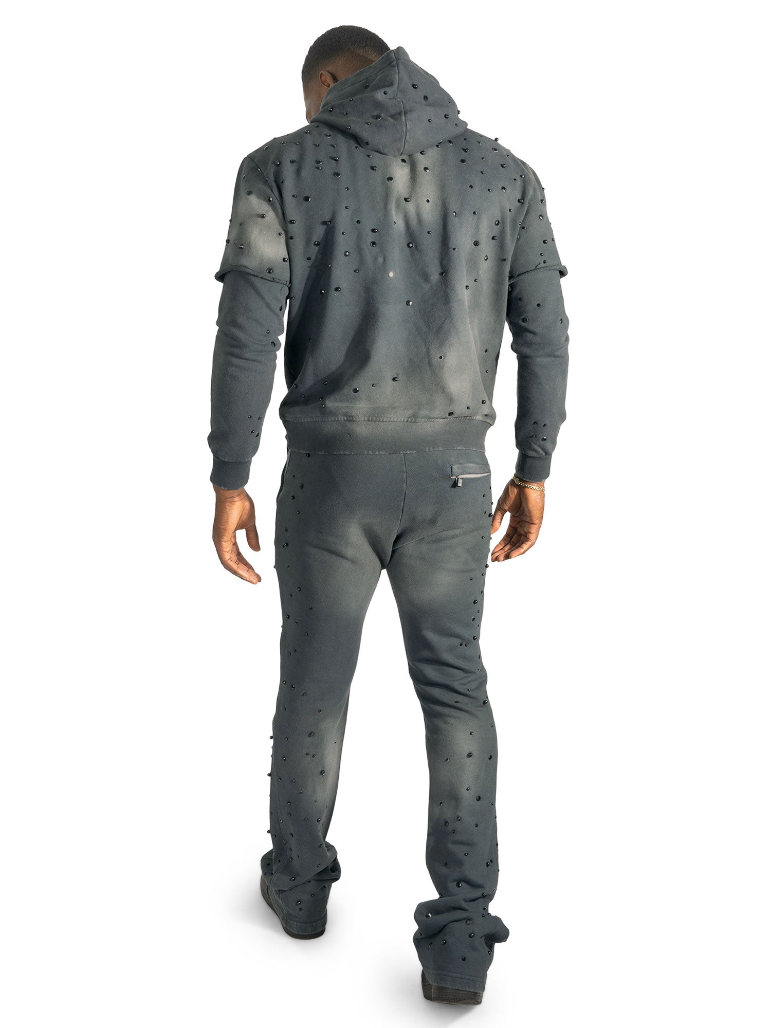 Makobi F187 Bellucci Hoodie Set in Black, view 5