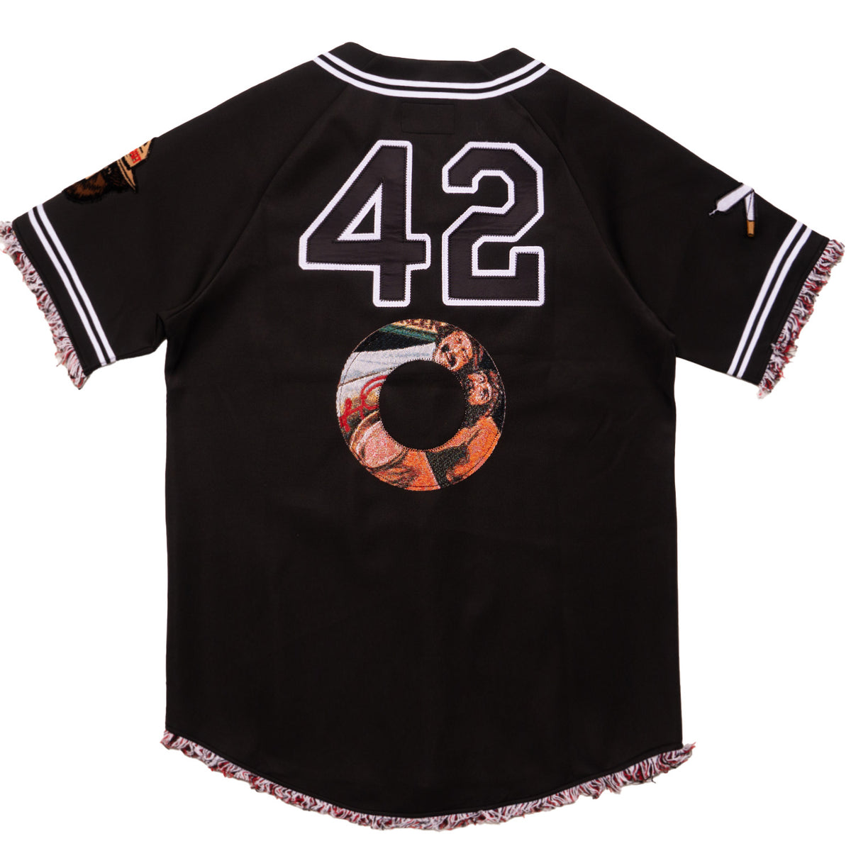 Makobi F259 Blow Poly Baseball Shirt in Black, view 4