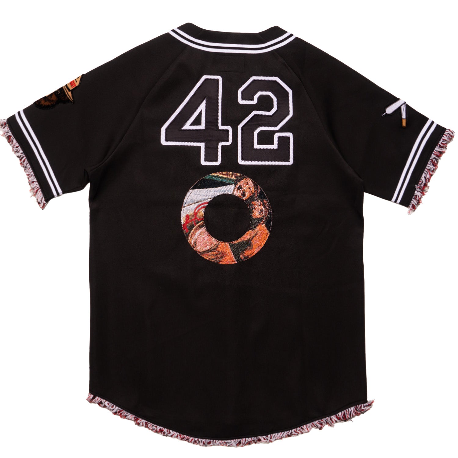 Makobi F259 Blow Poly Baseball Shirt in Black, view 4