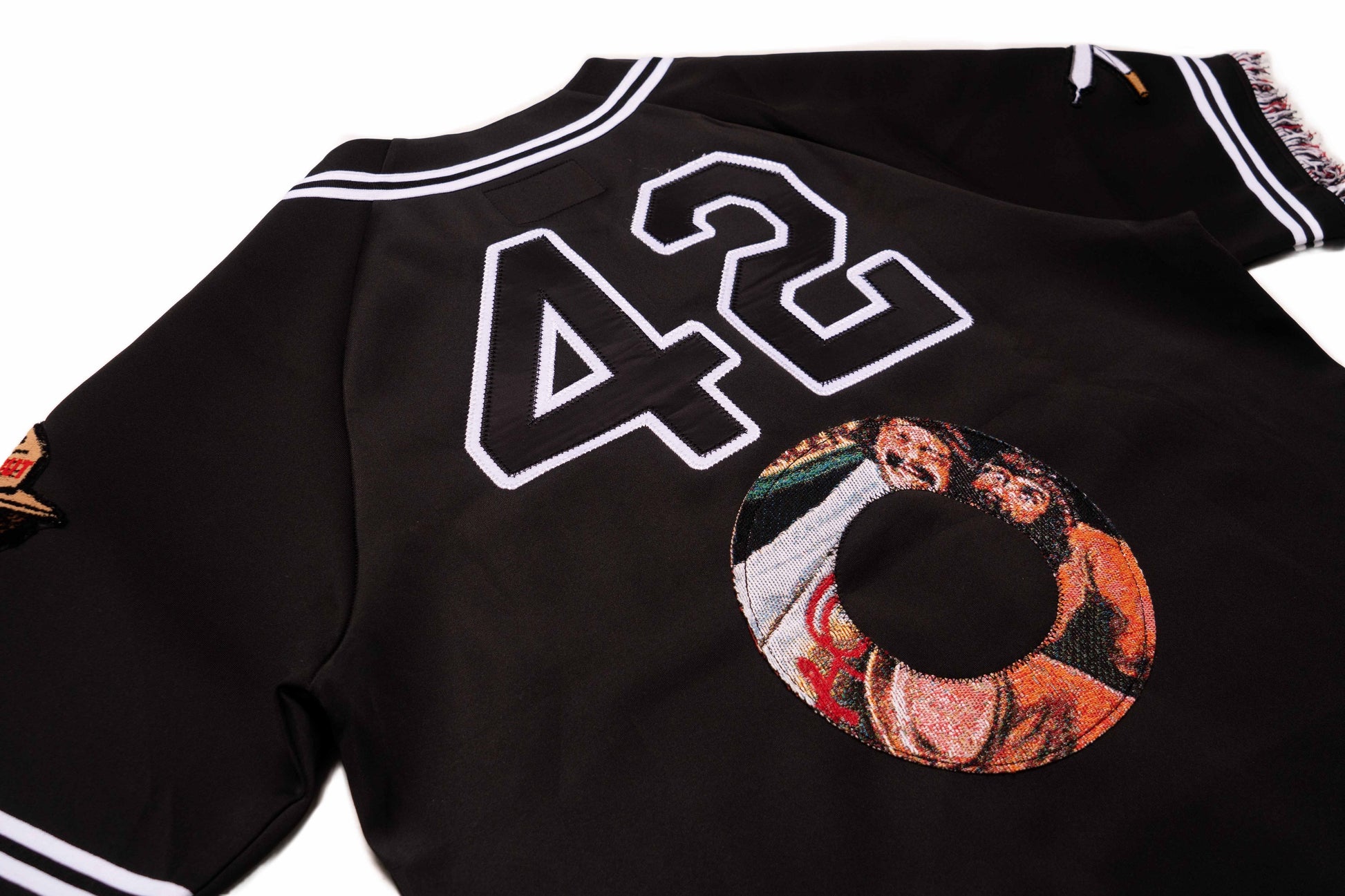 Makobi F259 Blow Poly Baseball Shirt in Black, view 8