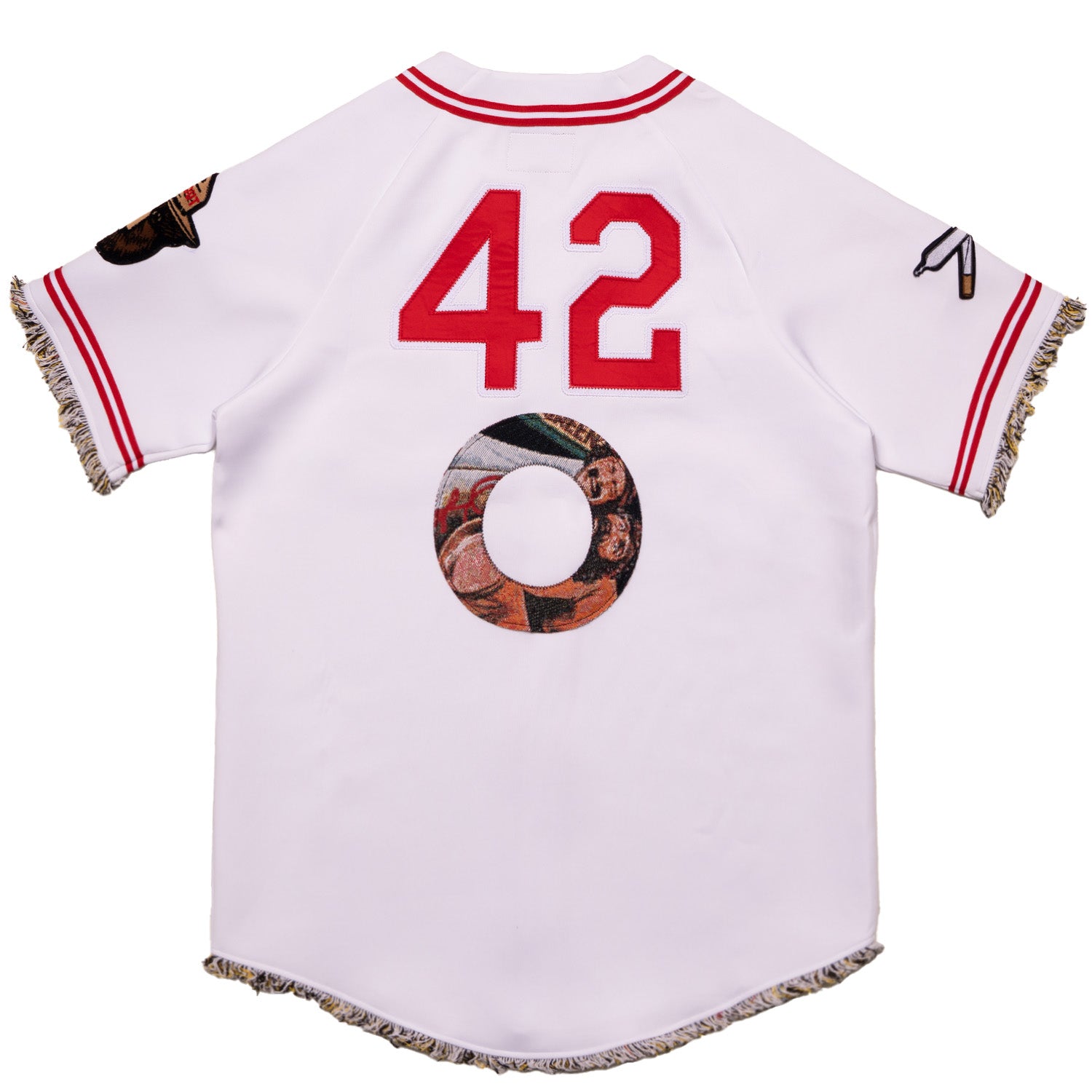 Makobi F259 Blow Poly Baseball Shirt in White, view 4