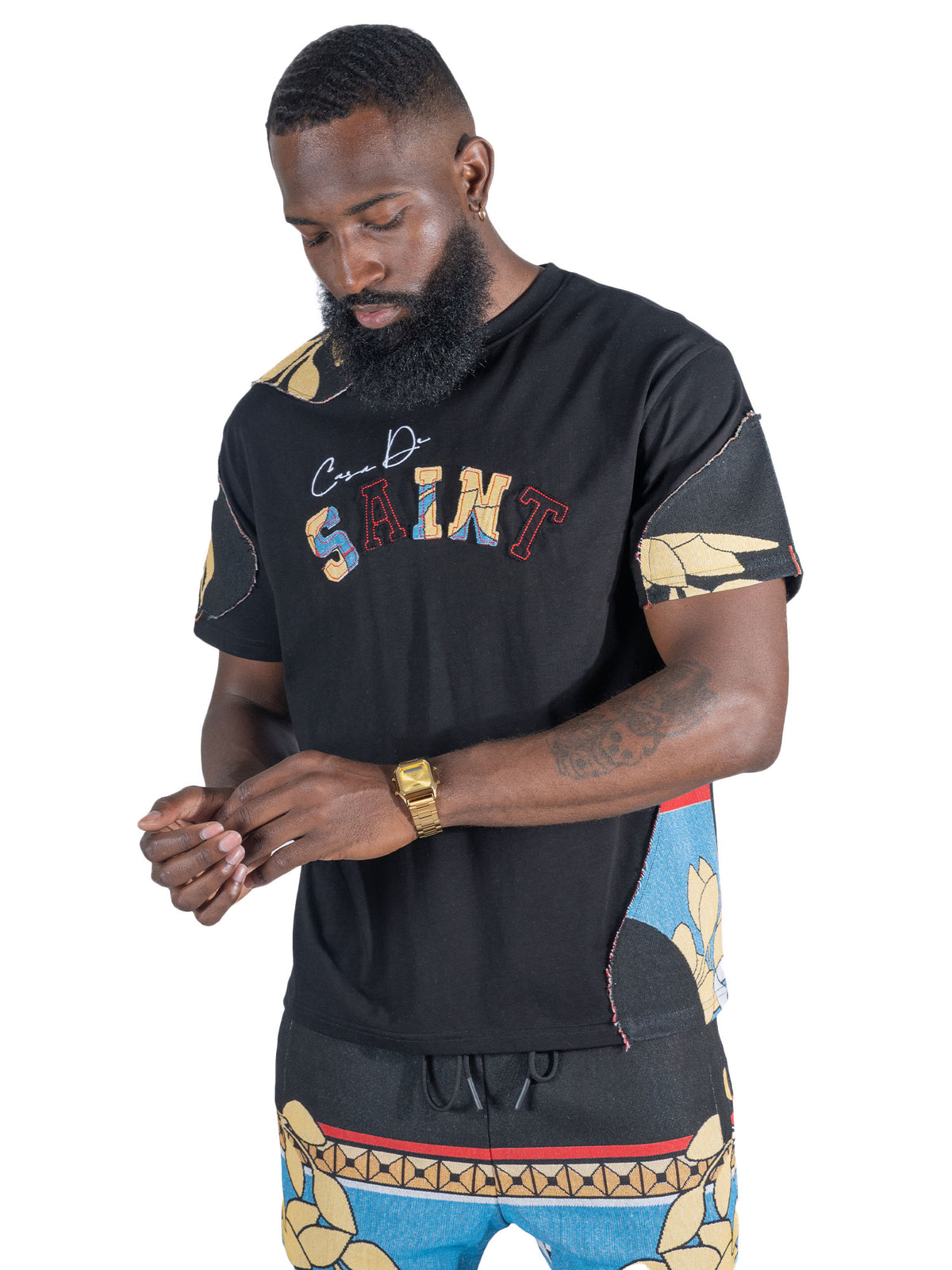 Makobi F271 The "Saint Academy" Oversized Tee in Black, view 2