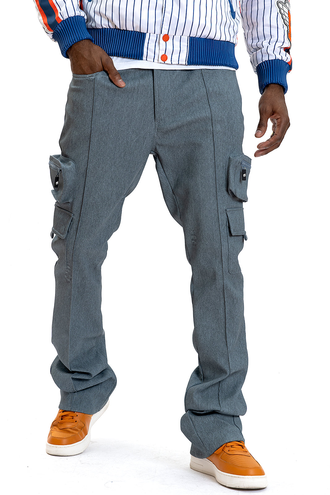 F2789 CASA DE Vegan Leather Pants - Blue